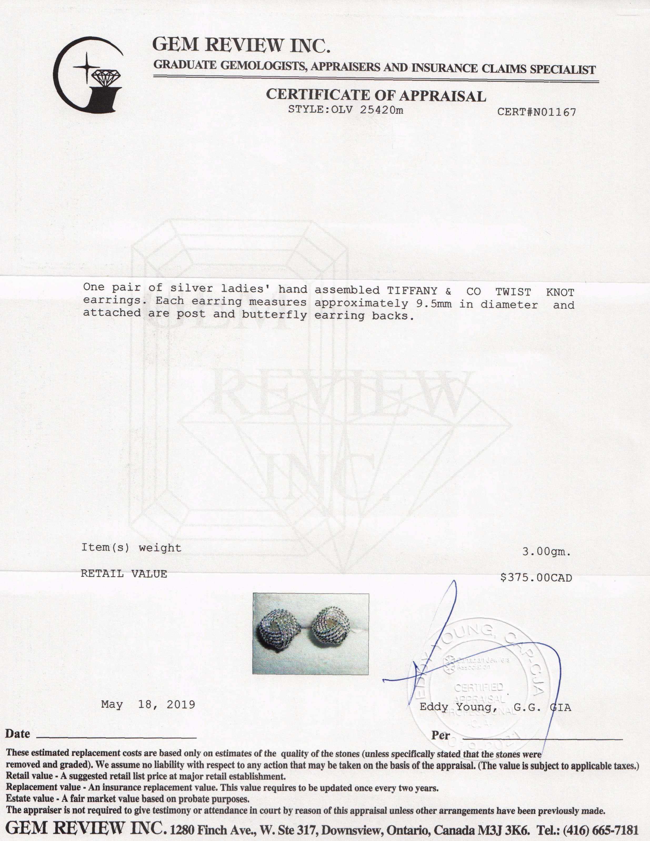 Tiffany & Co. Twist Knot Earrings