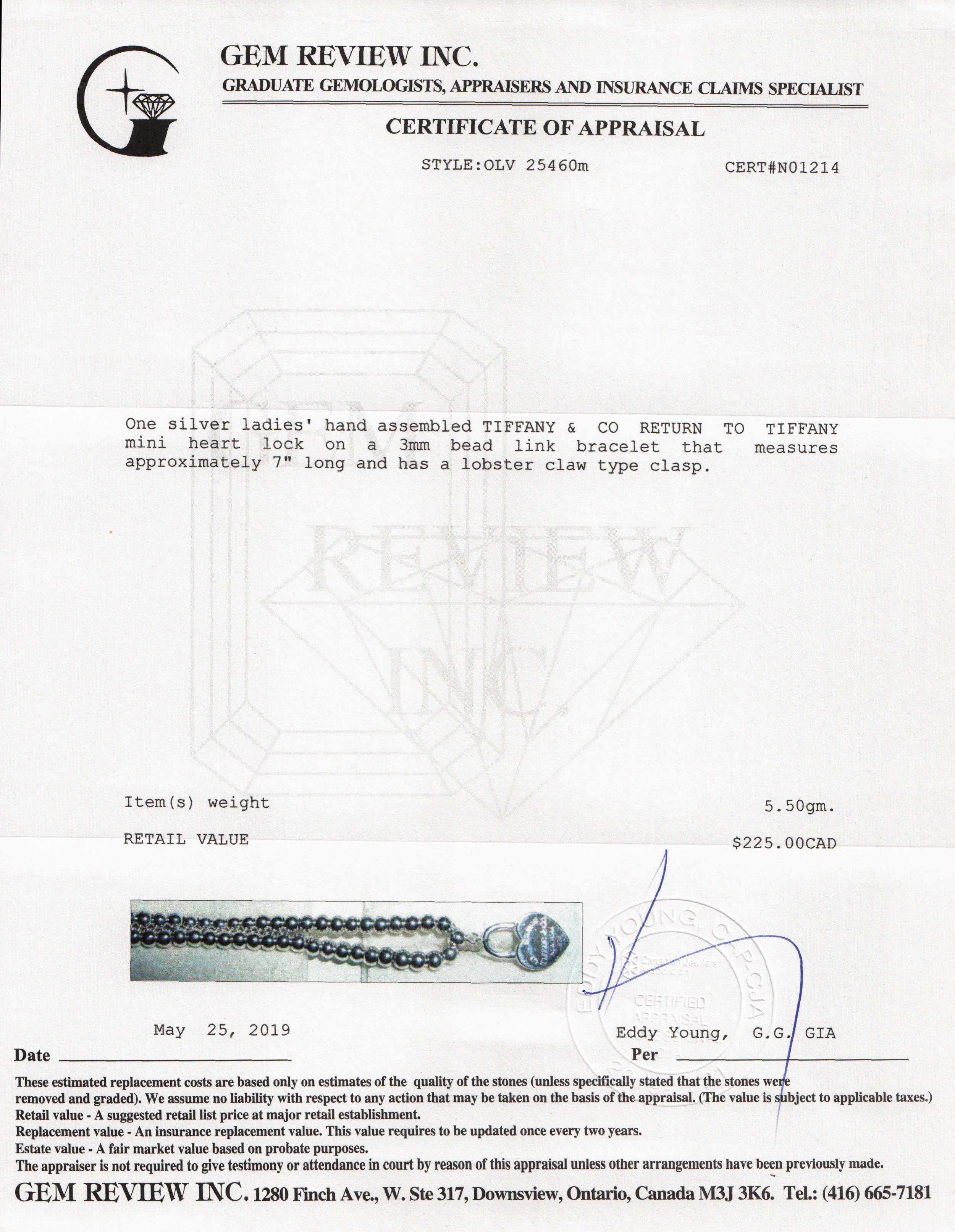 Tiffany & Co. Return to Tiffany Mini Heart Lock Bead Bracelet