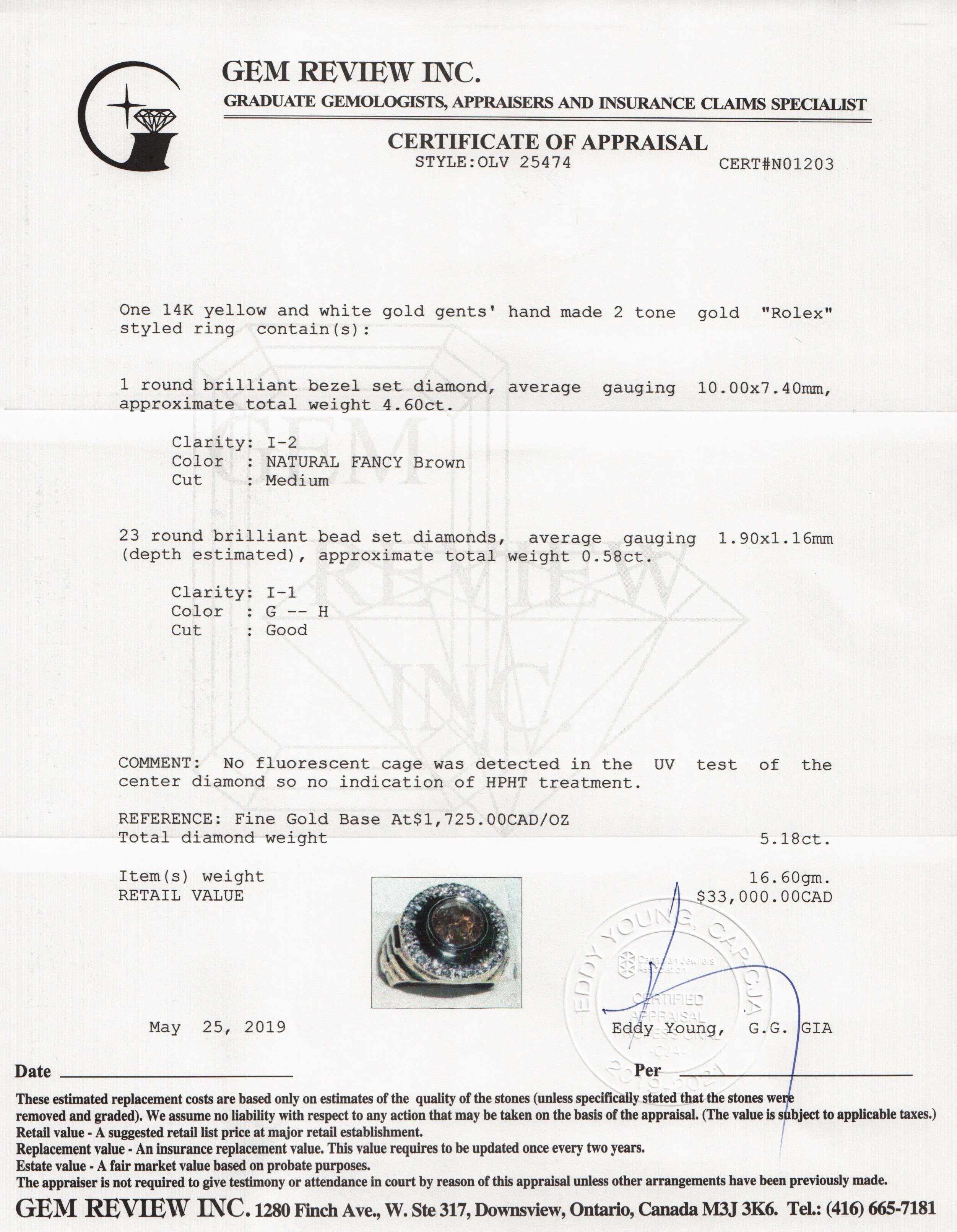 Gent's Brown Diamond Ring