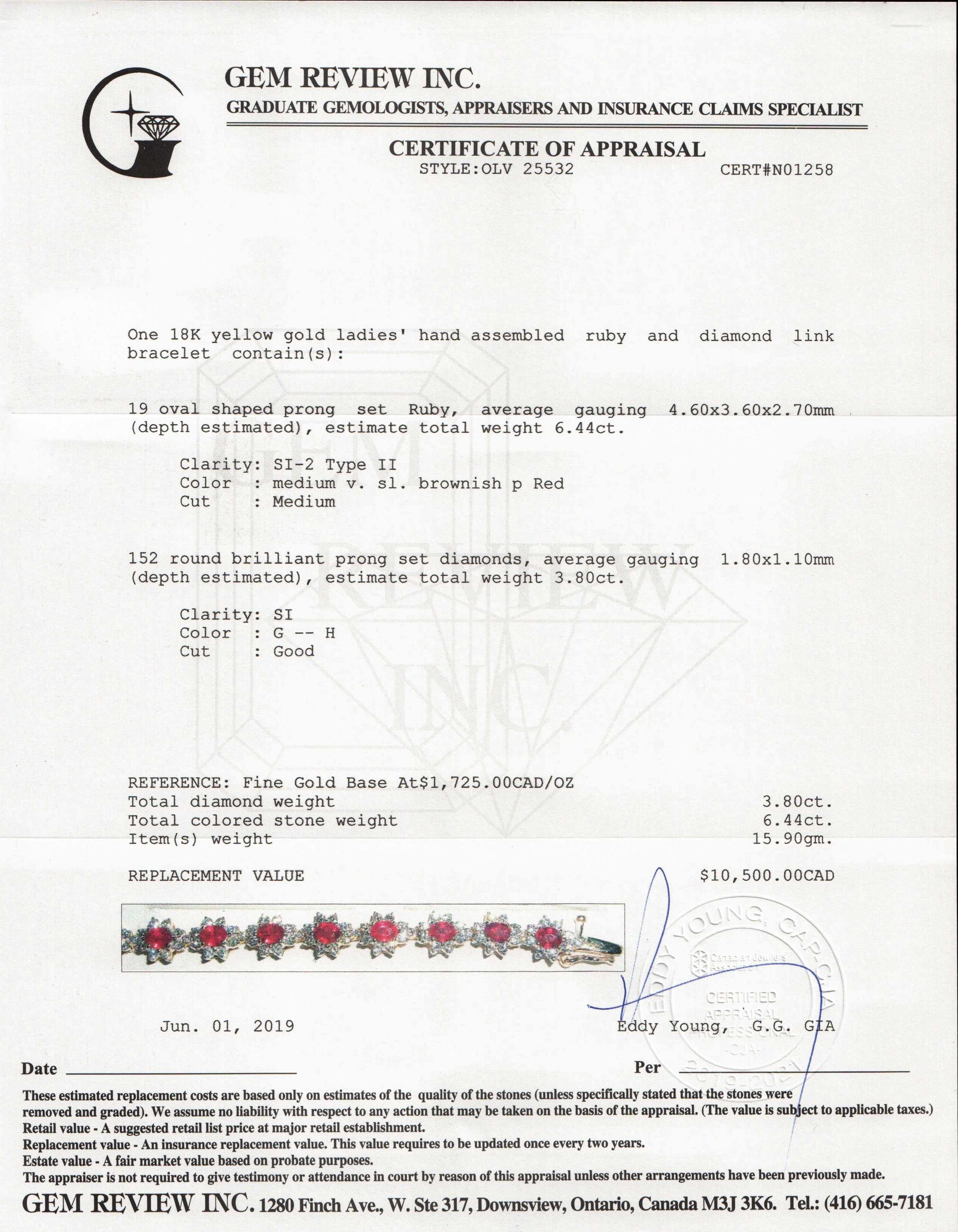 Ruby and Diamond Tennis Bracelet