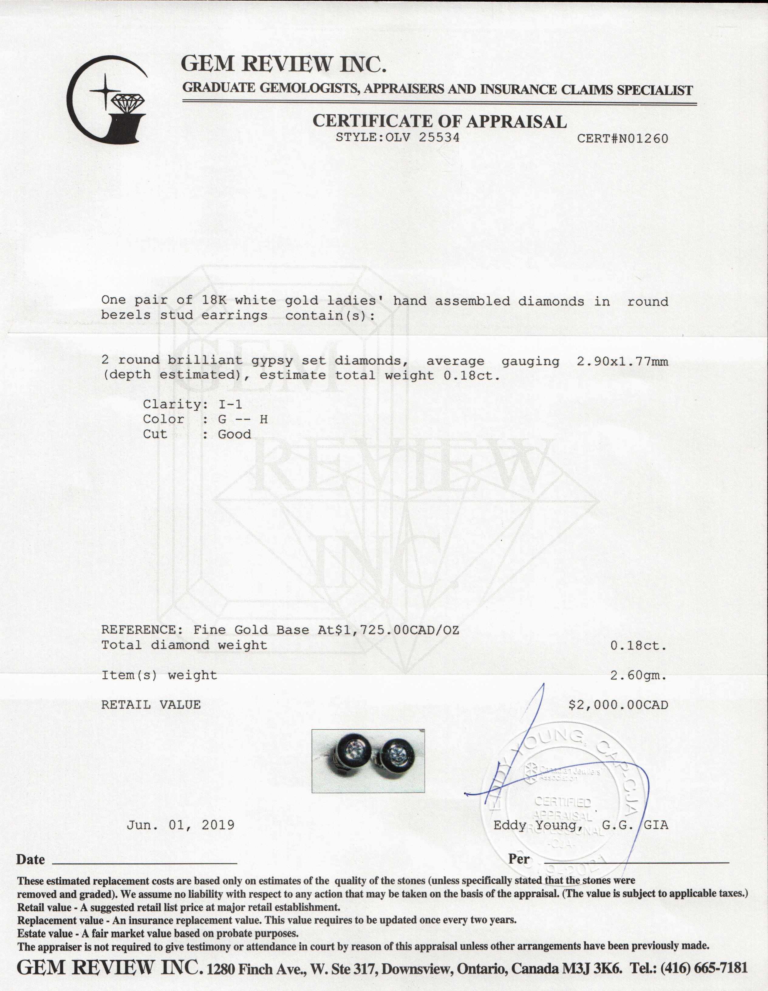 Bezel-Set Diamond Stud Earrings