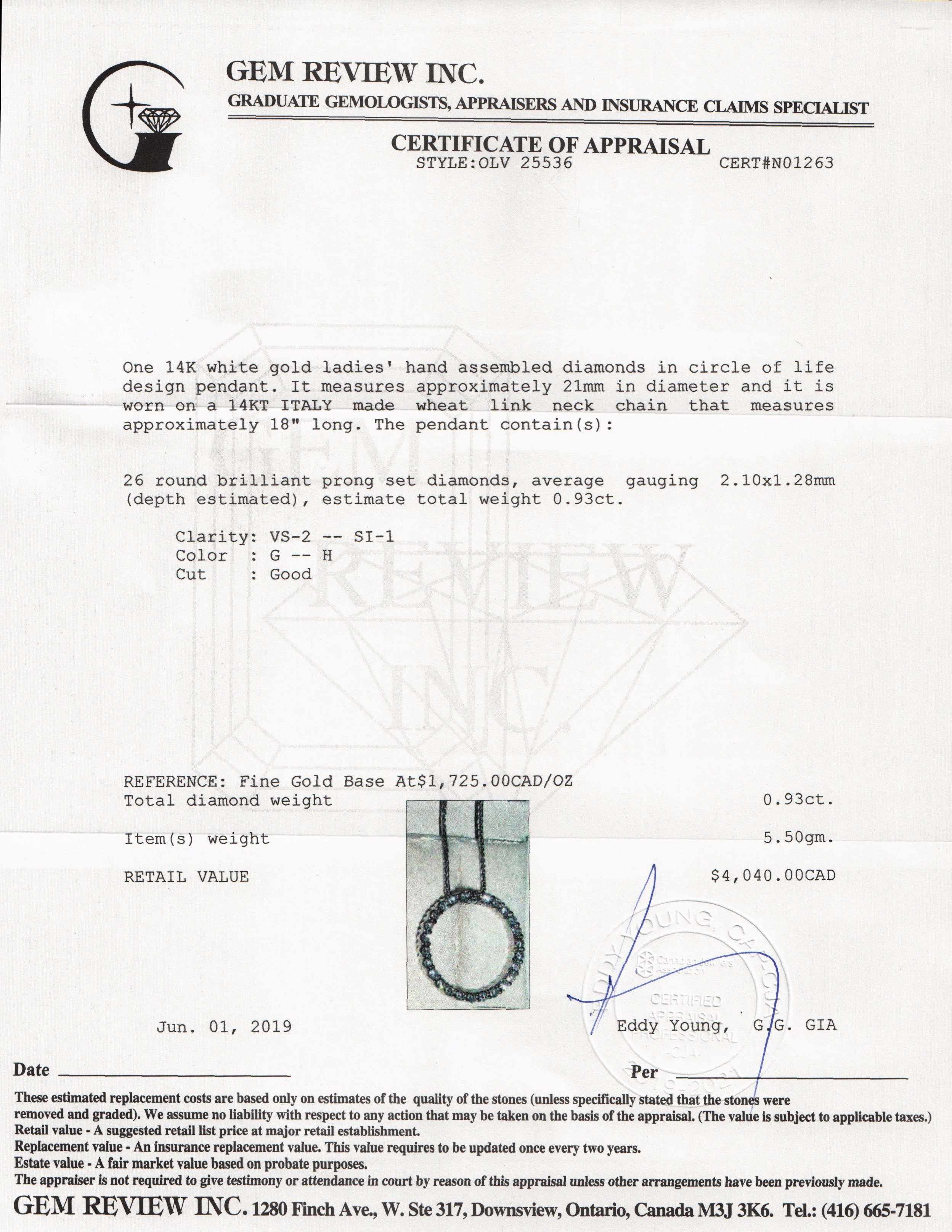 Diamond Circle Pendant Necklace