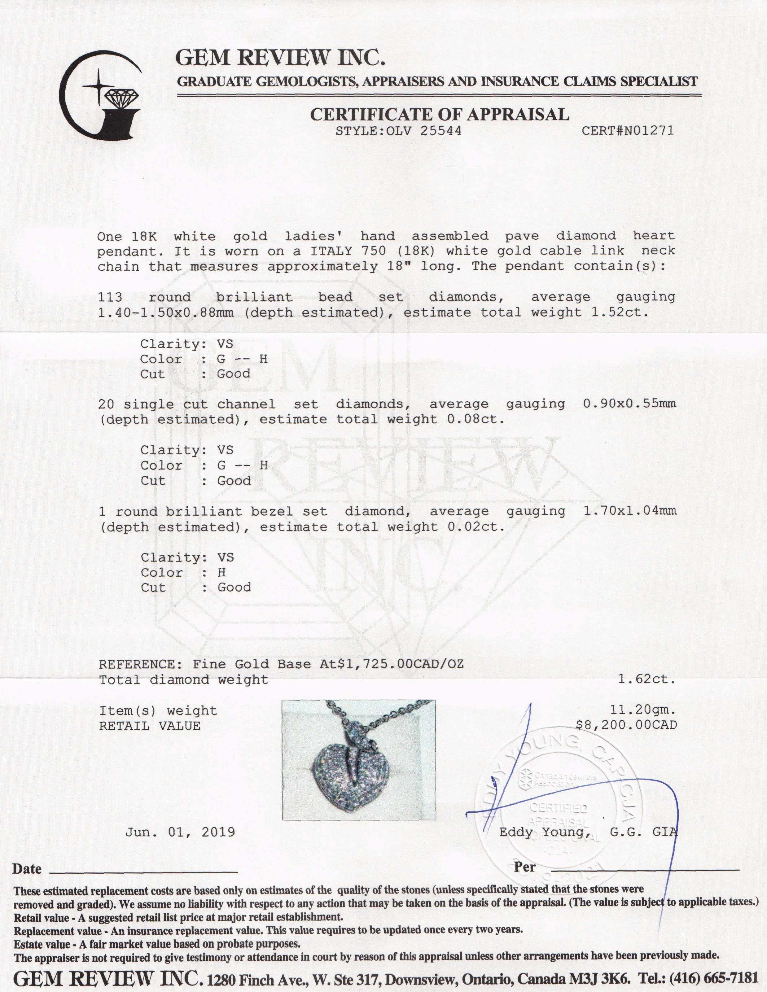 Pave Diamond Heart Pendant Necklace