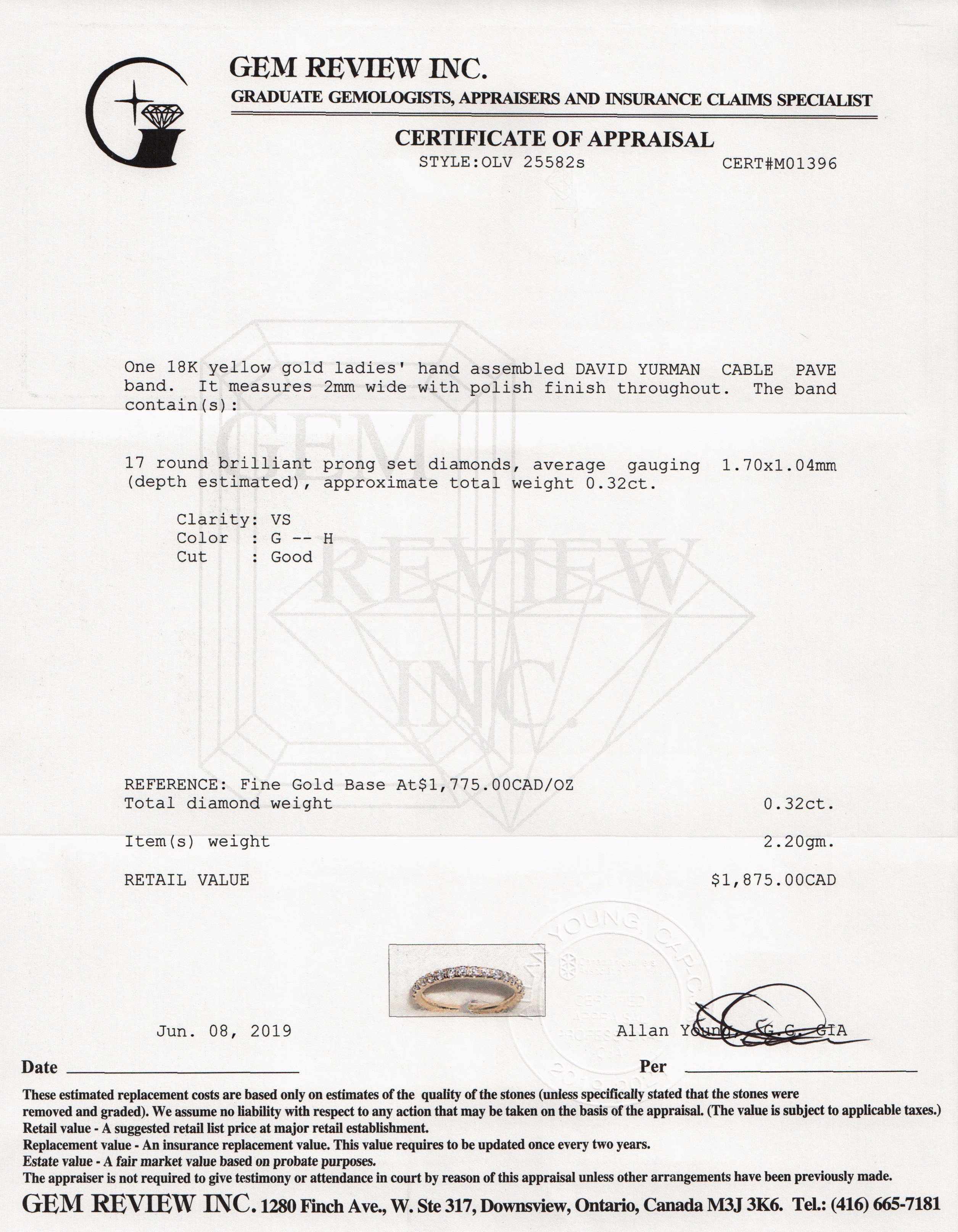 David Yurman Cable Collectibles Ring with Diamonds