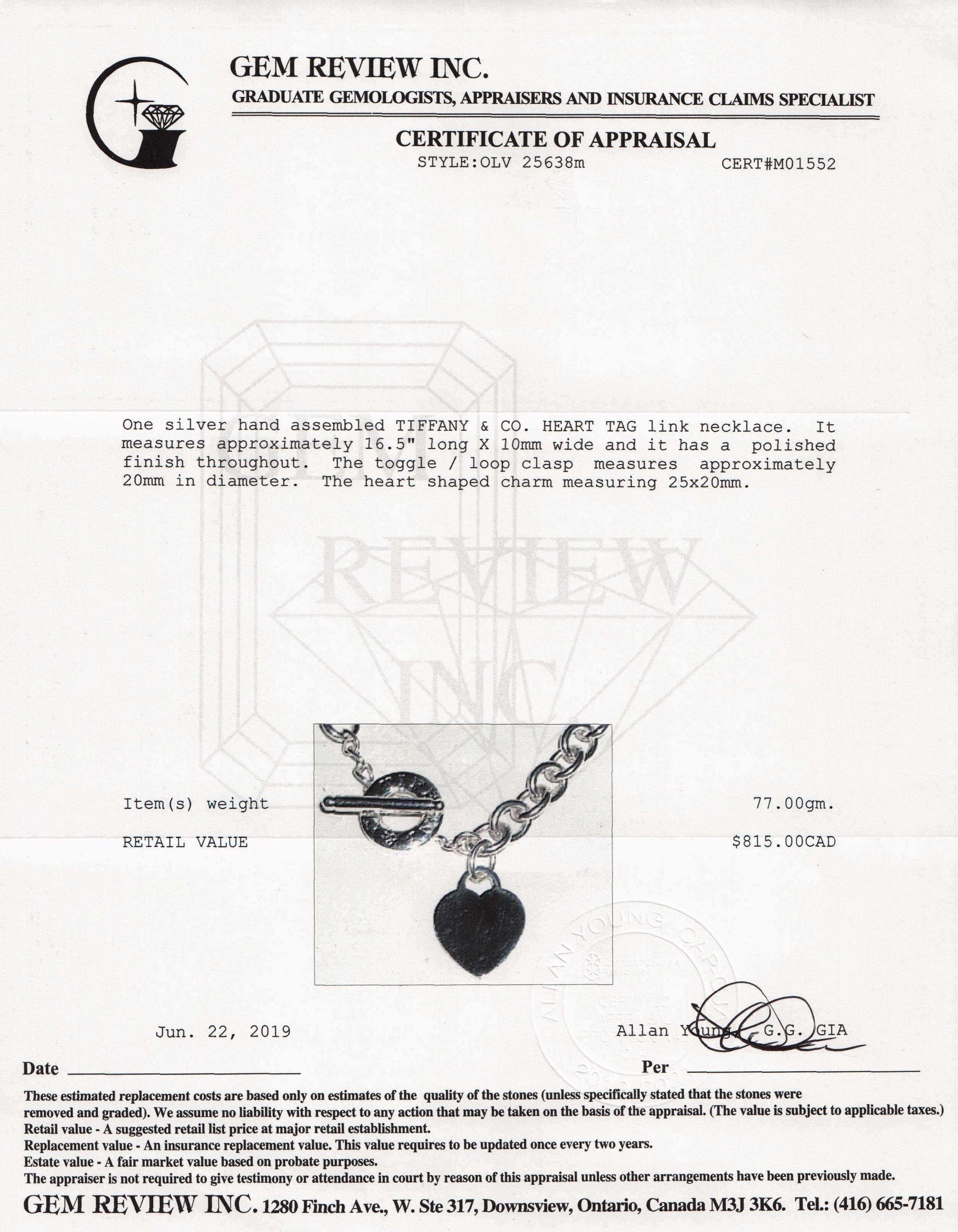 Tiffany & Co. Heart Tag Necklace with Toggle Clasp