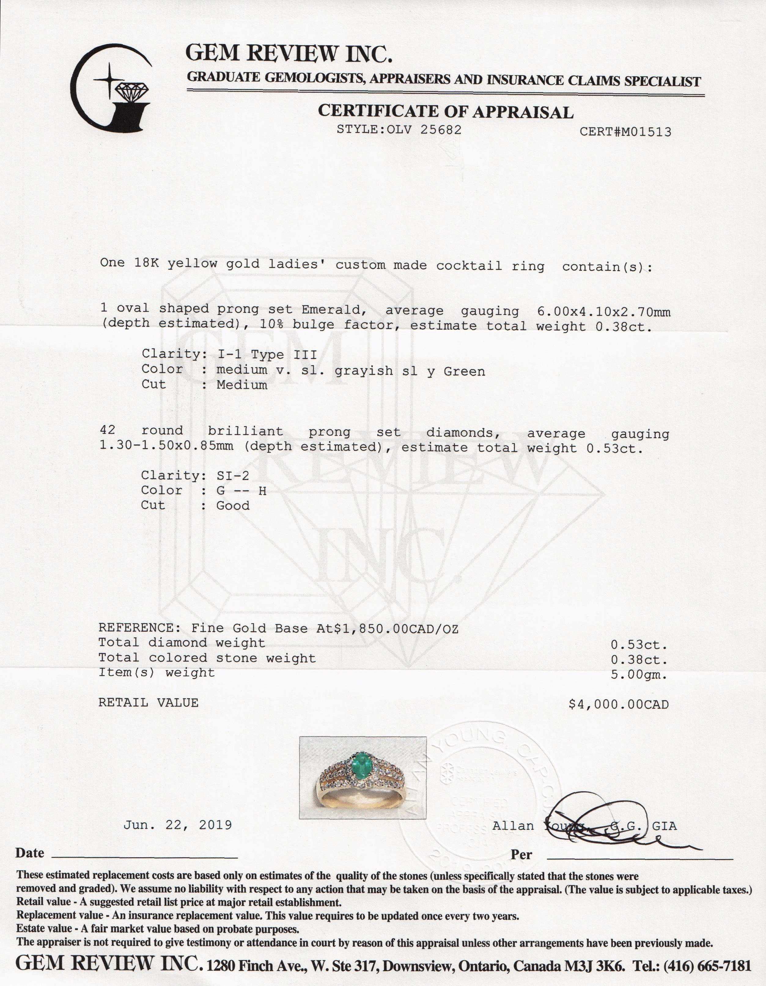 Emerald and Diamond Cocktail Ring