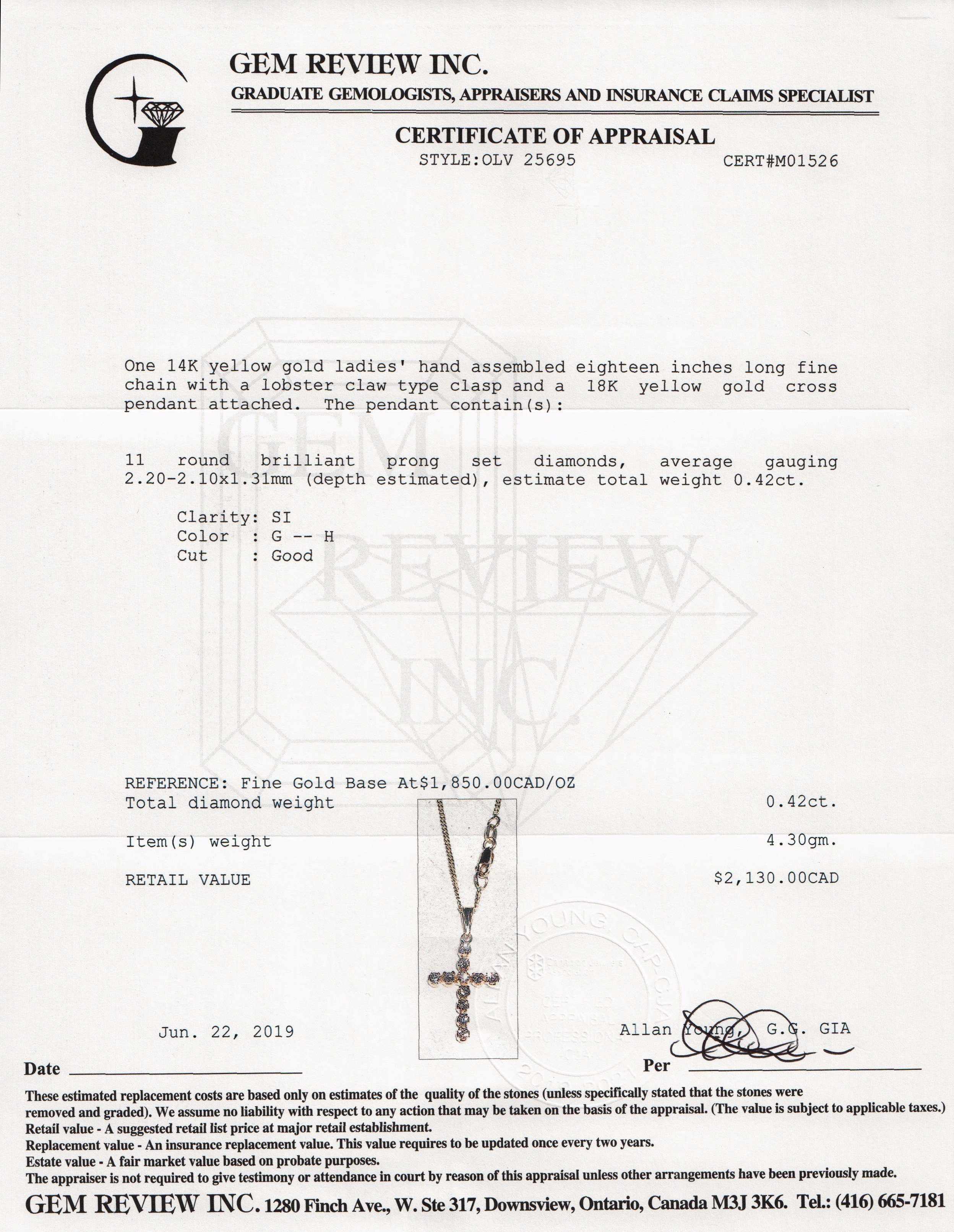 Diamond Cross Pendant Necklace