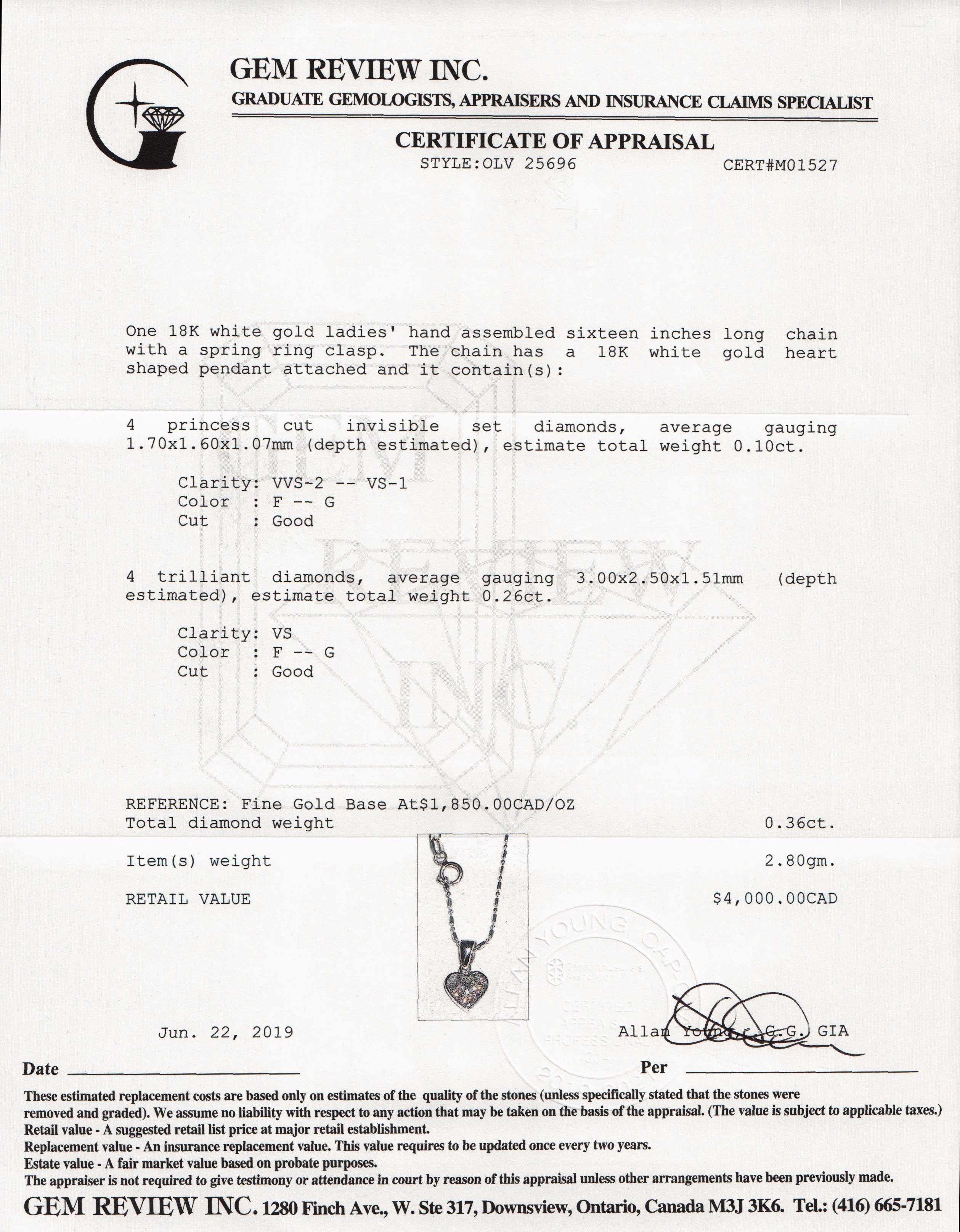 Diamond Heart Pendant Necklace