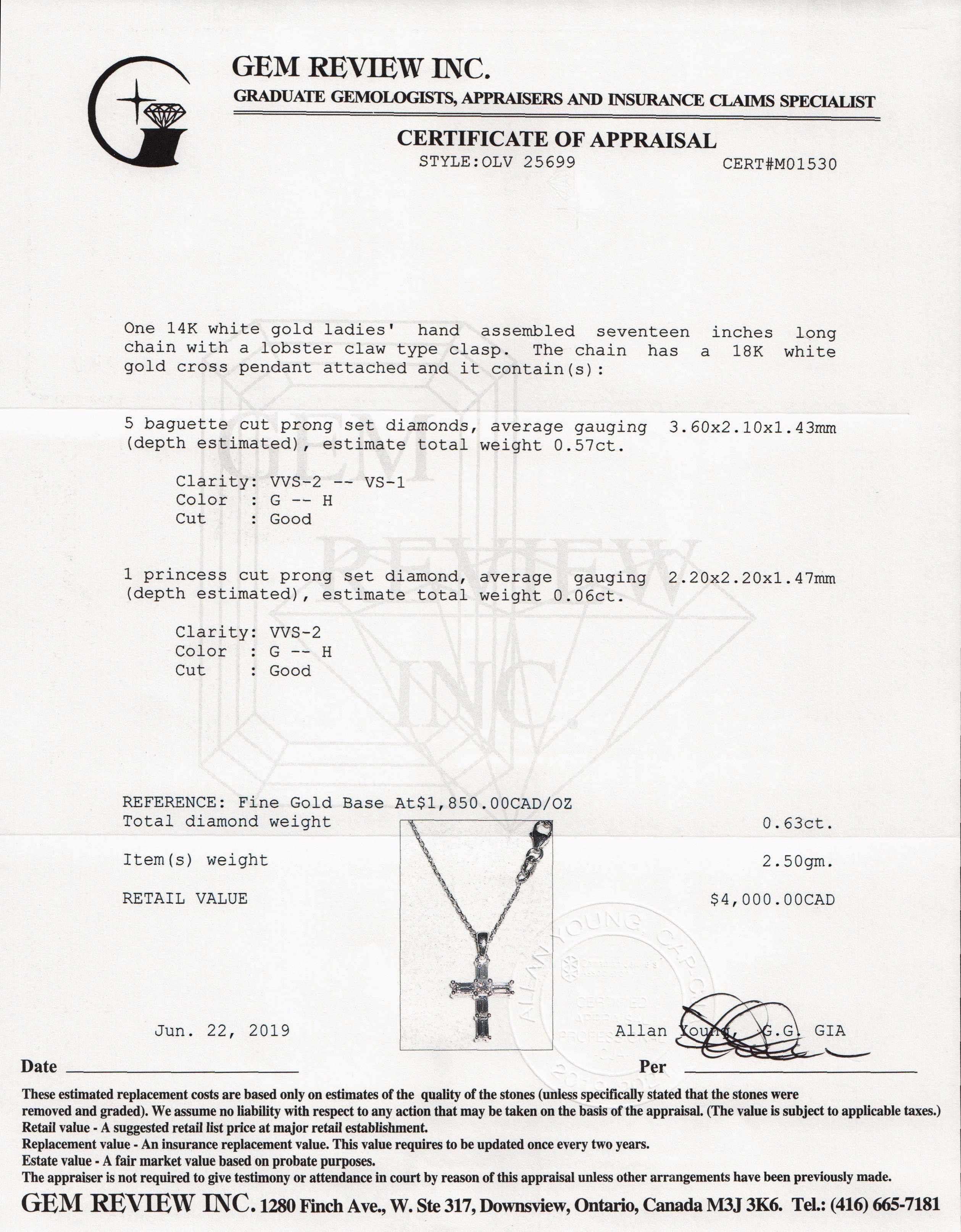 Diamond Cross Pendant Necklace