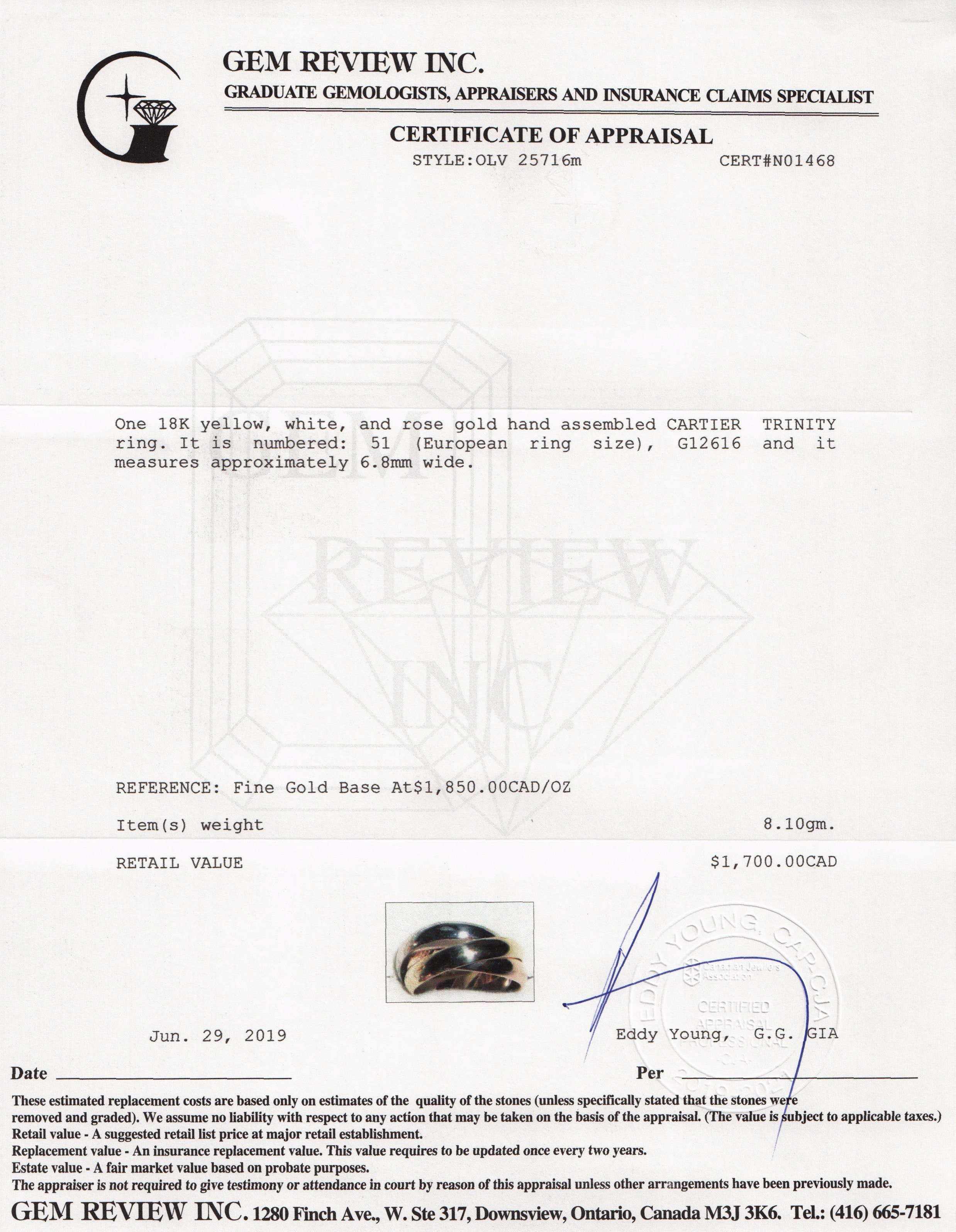 Cartier Trinity Rolling Ring