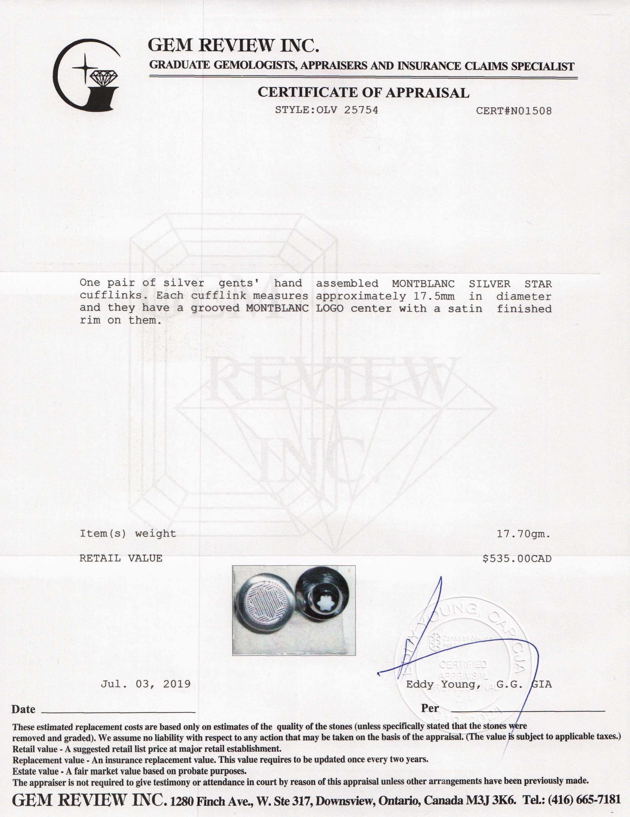 Montblanc Star Cufflinks