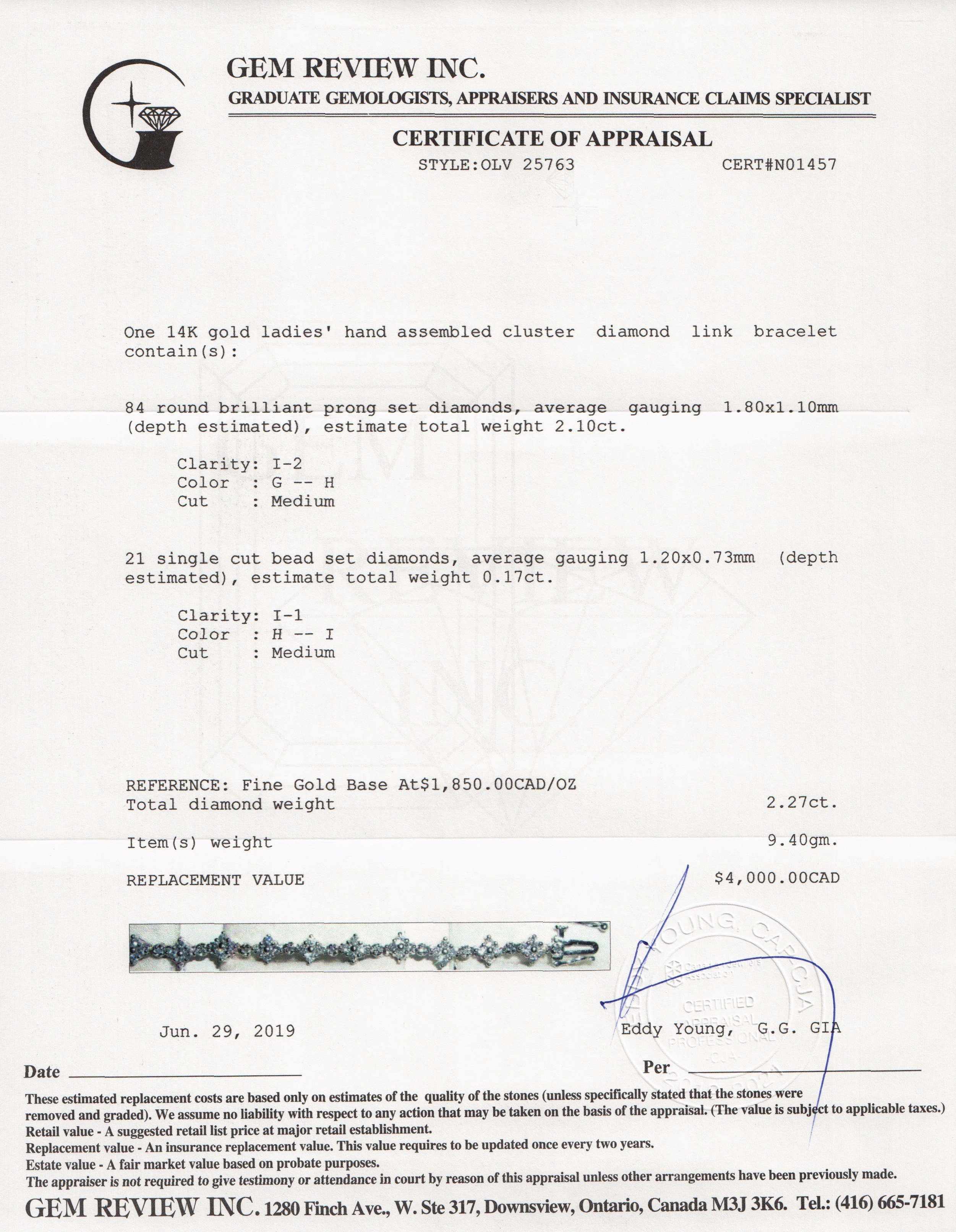 Diamond Cluster Link Bracelet