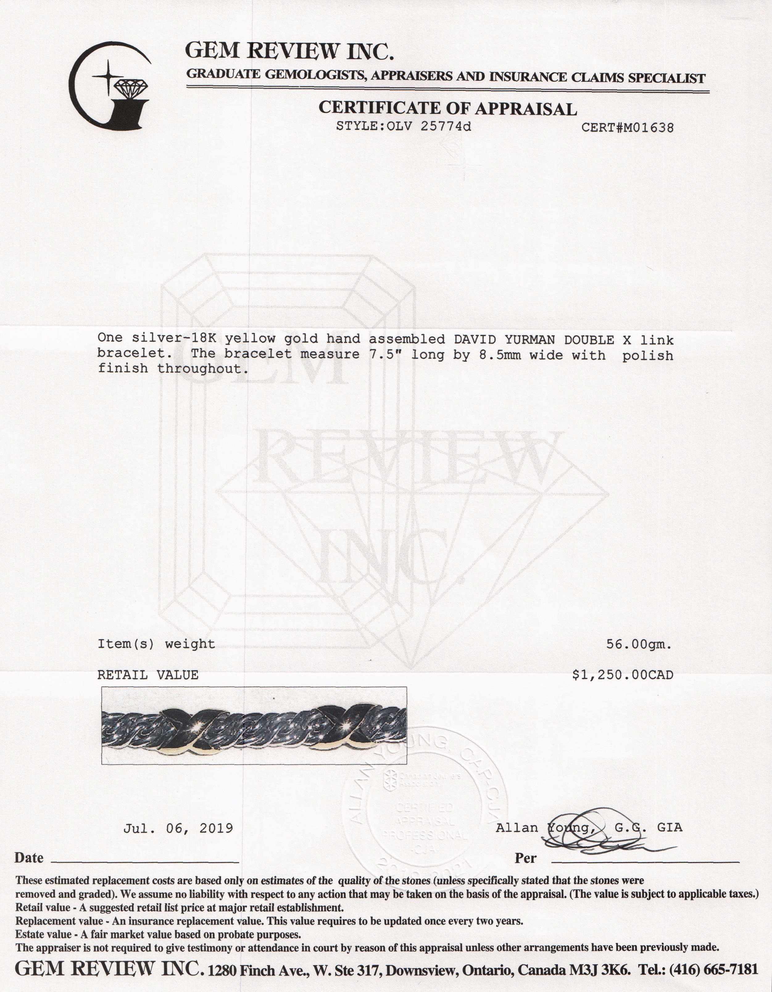 David Yurman Two-Tone Double X Link Bracelet