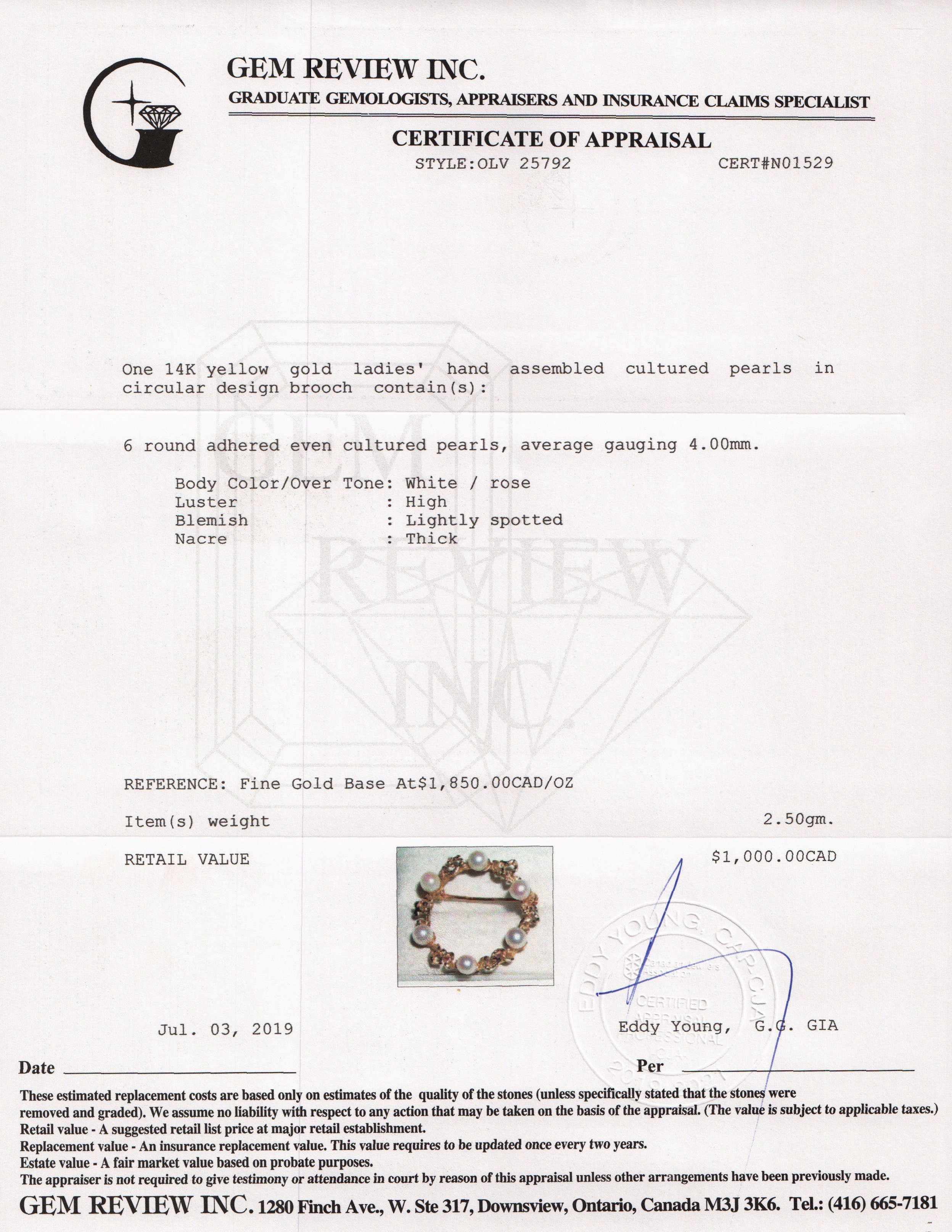 Halo Brooch with Pearls