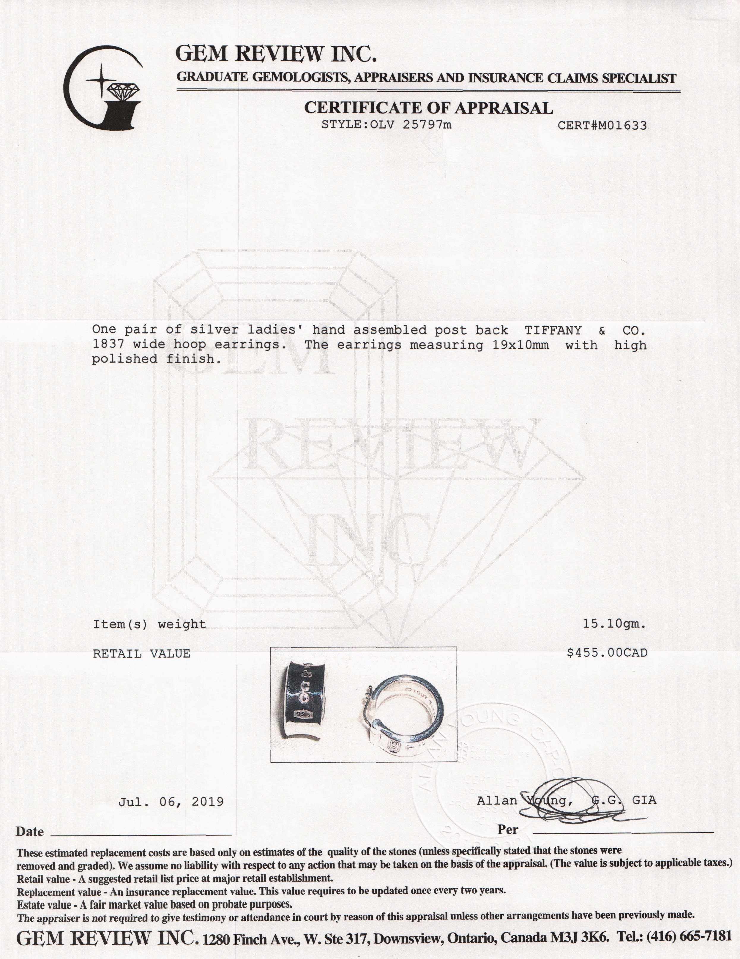 Tiffany & Co. 1837 Hoop Earrings