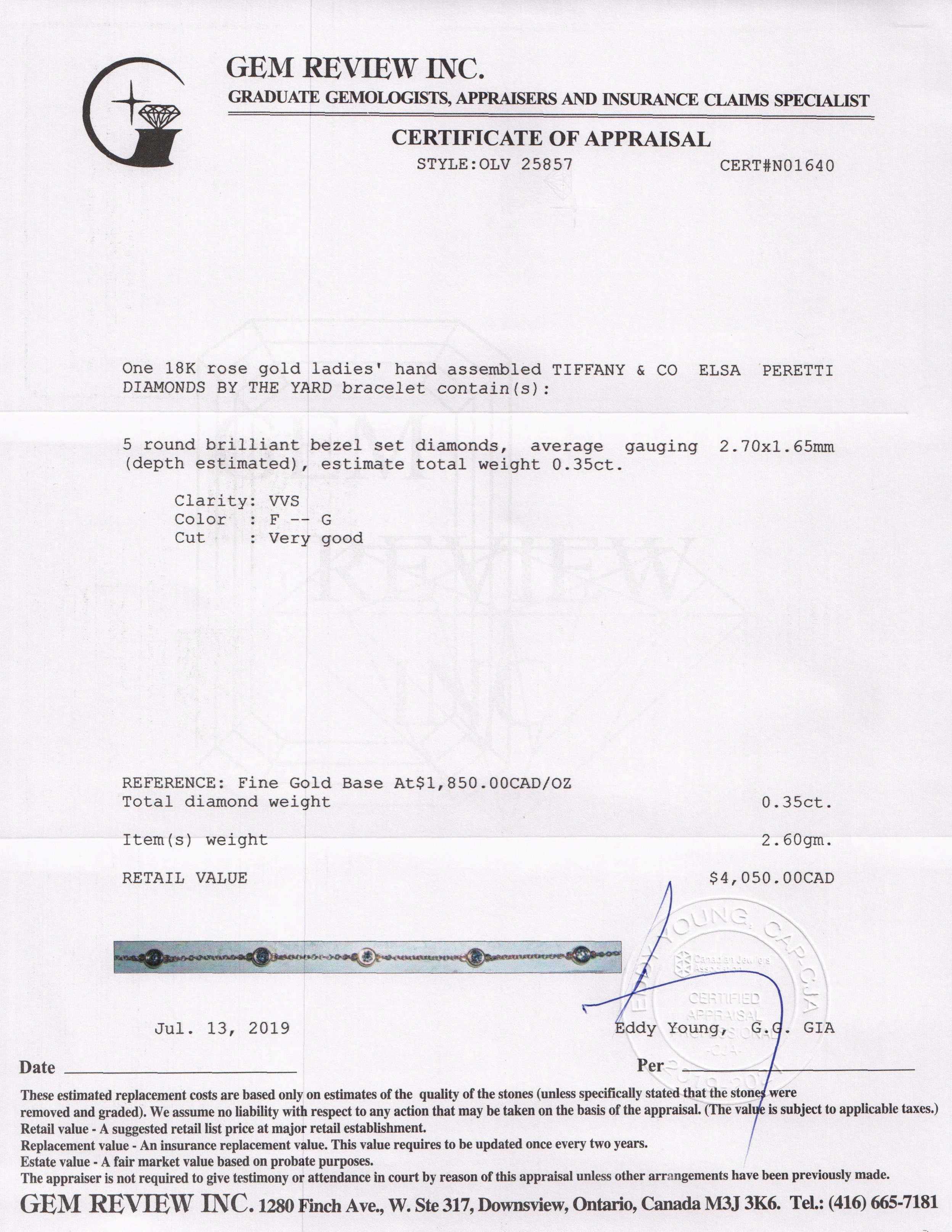 Tiffany & Co. Elsa Peretti Diamonds by the Yard Bracelet