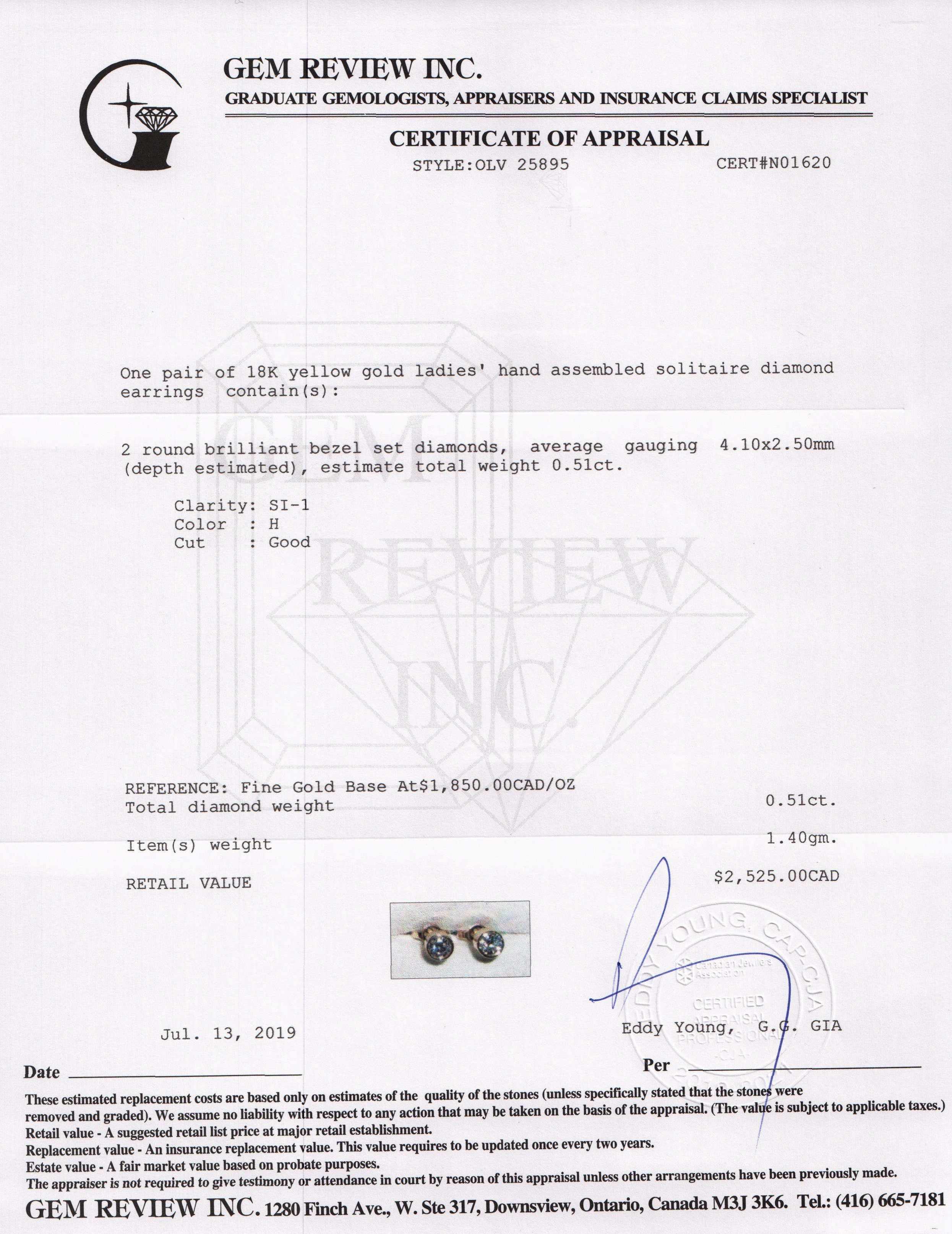 Bezel-Set Diamond Stud Earrings