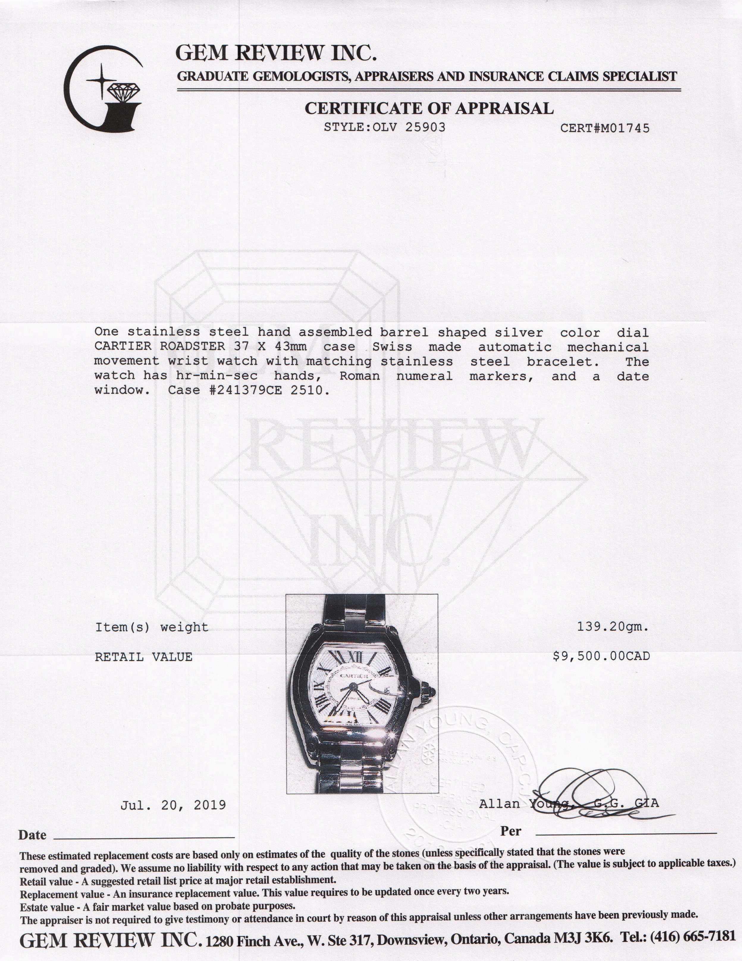 Cartier Roadster Watch