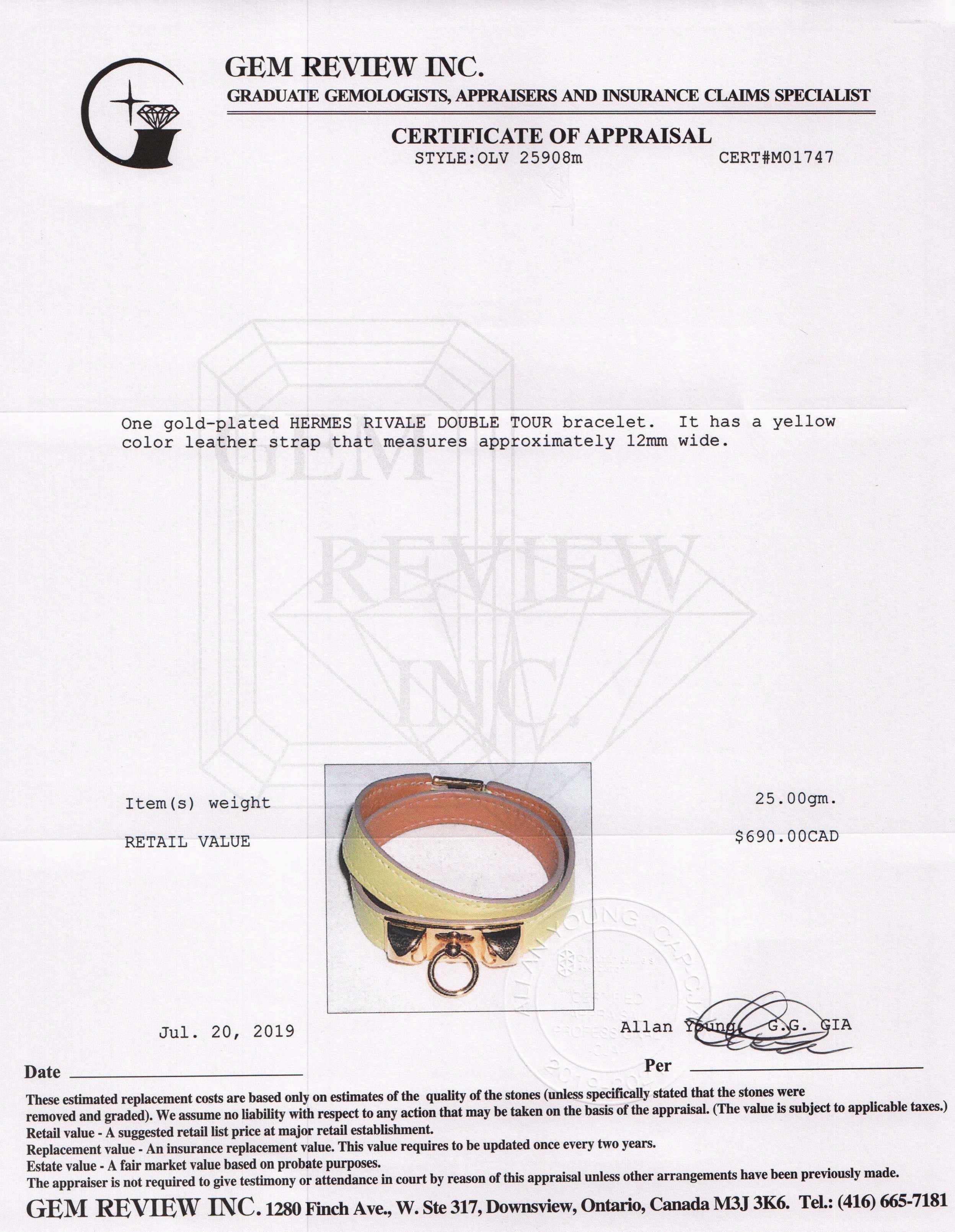 Hermes Rivale Double Tour Bracelet