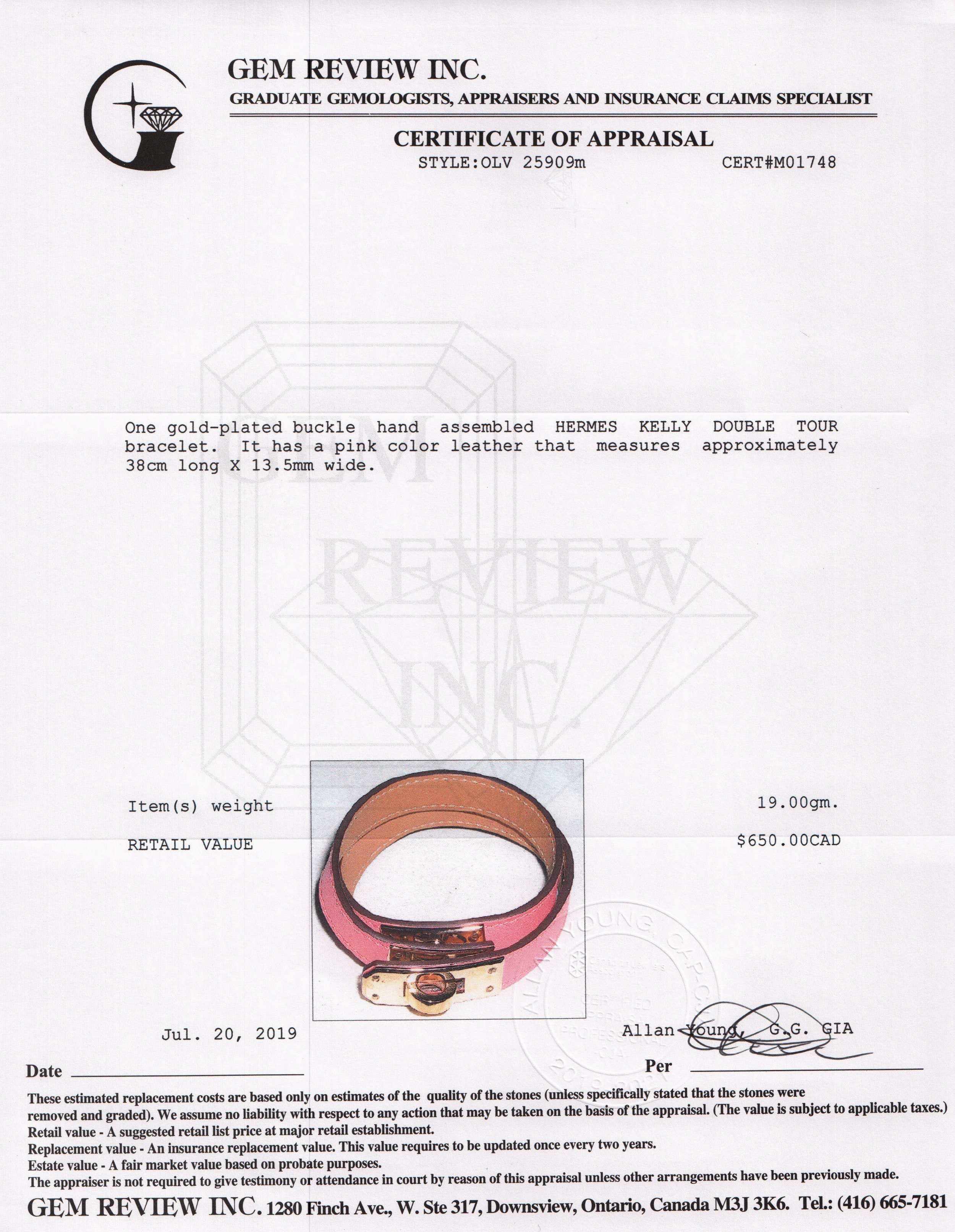 Hermes Kelly Double Tour Bracelet