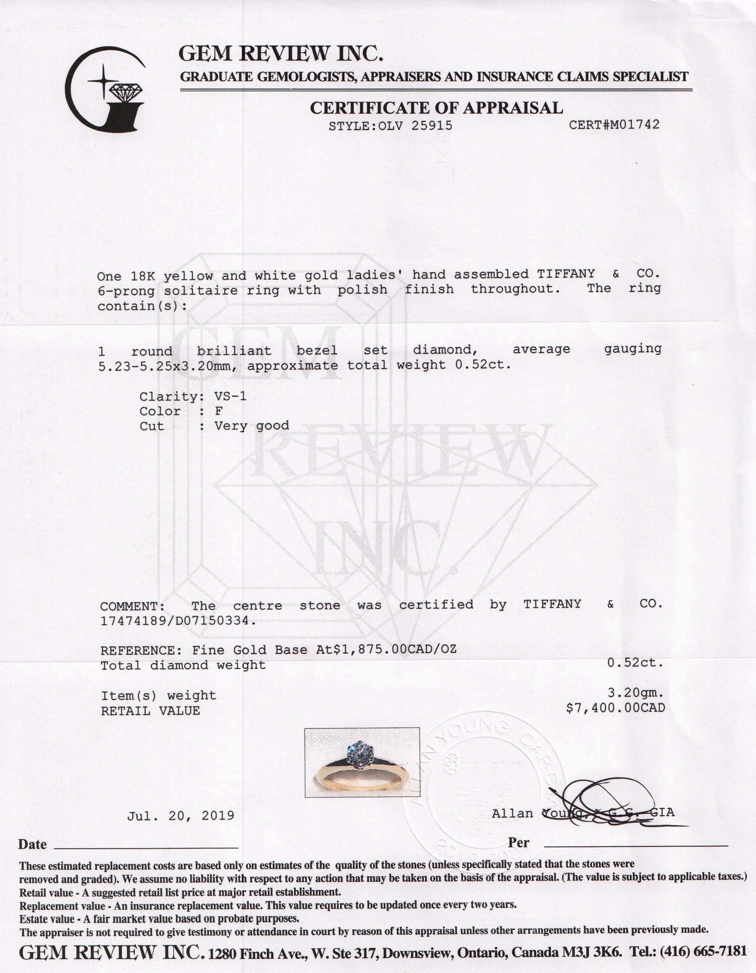 Tiffany & Co. Solitaire Diamond Engagement Ring