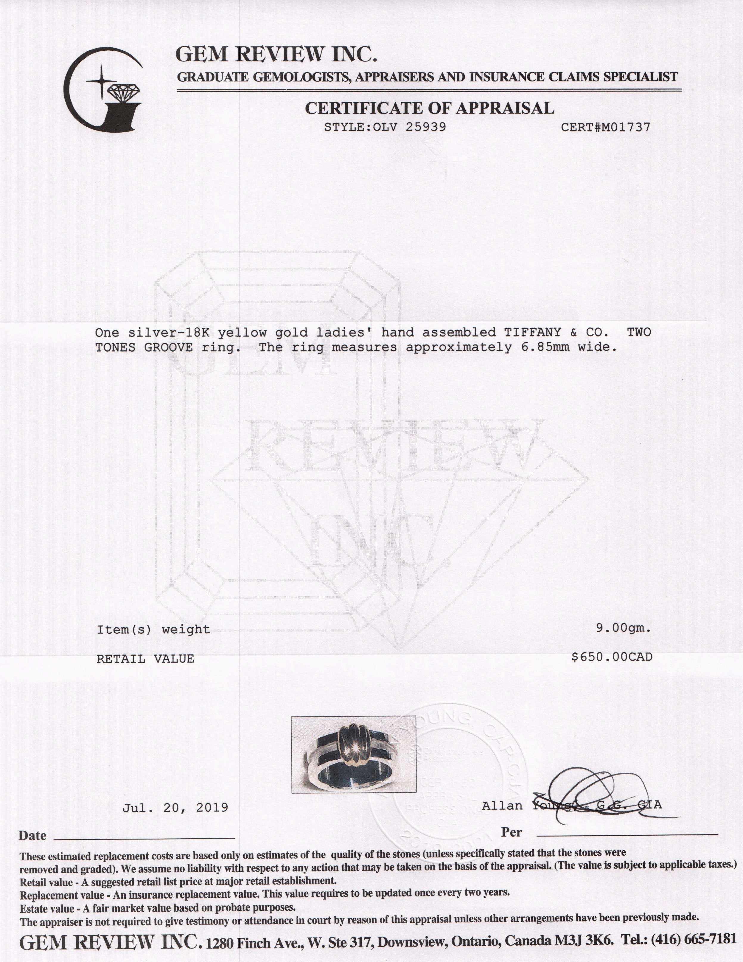 Tiffany & Co. Two-Tone Groove Ring