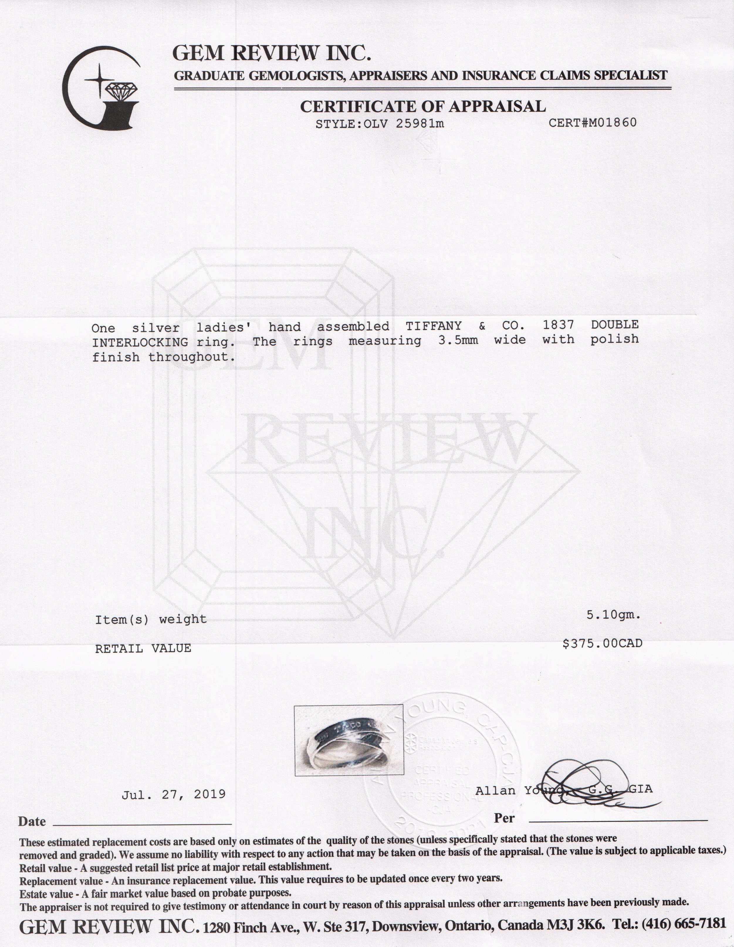 Tiffany & Co. 1837 Interlocking Circles Ring