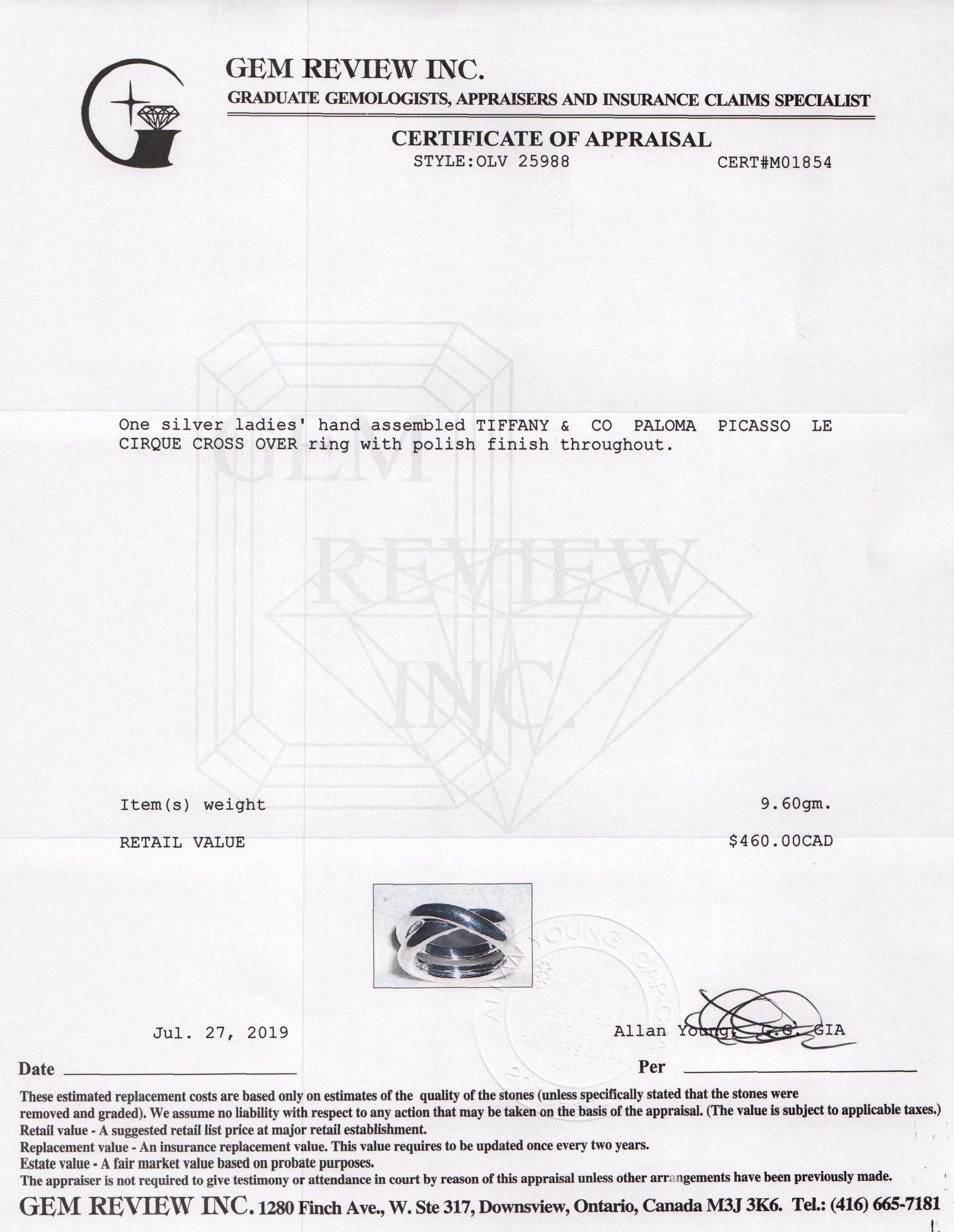 Tiffany & Co. Paloma Picasso Le Cirque Band Ring