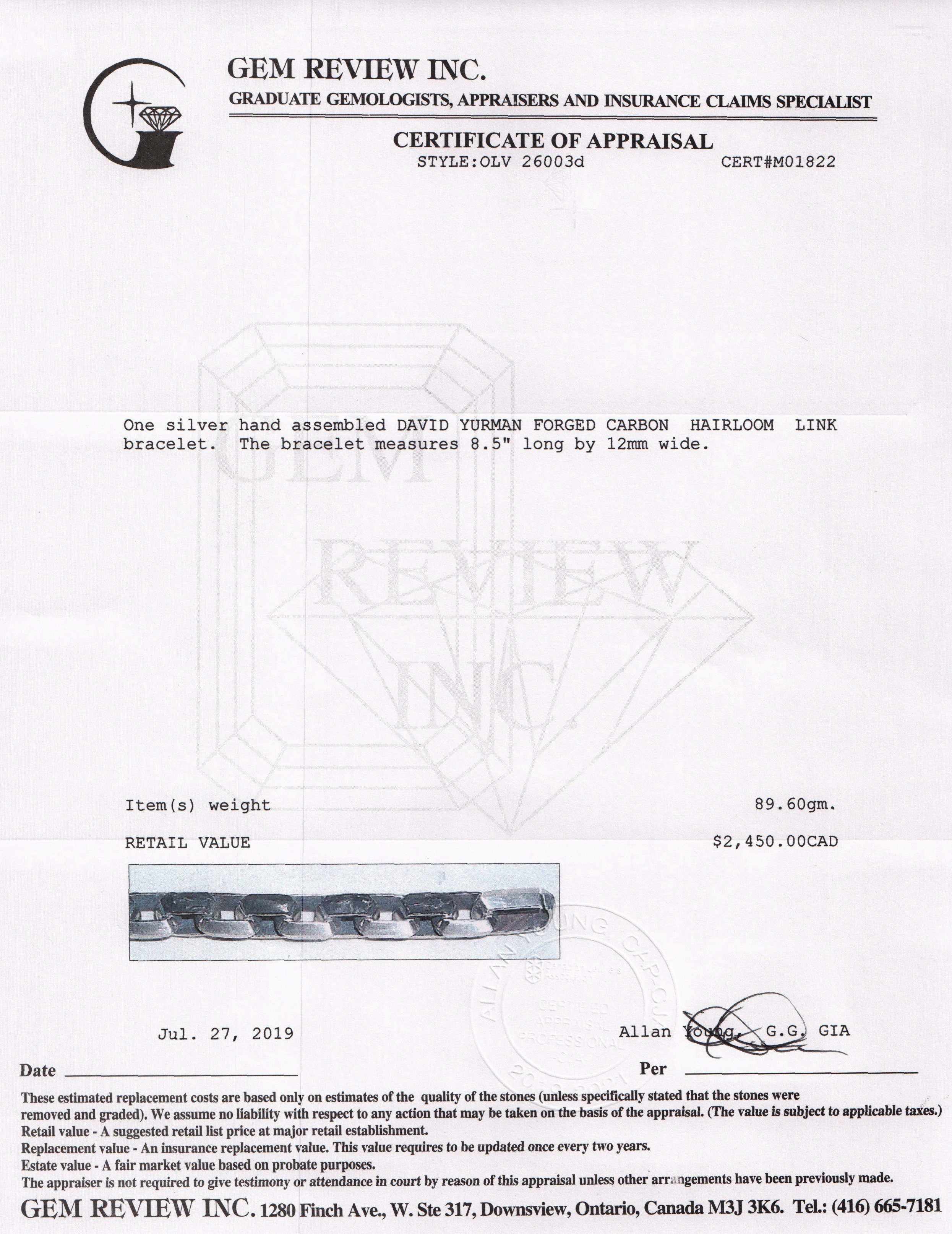 David Yurman Forged Carbon Link Bracelet