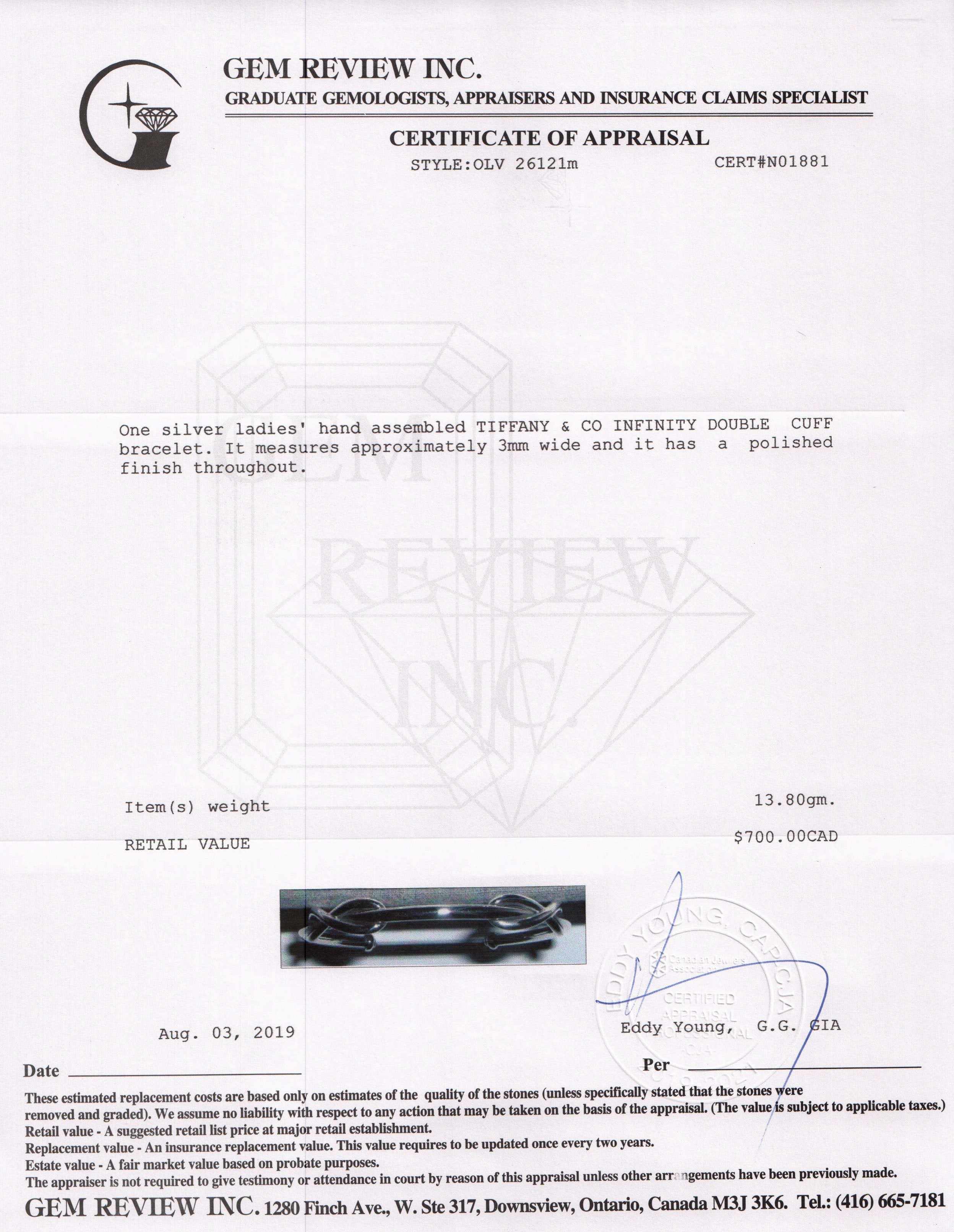 Tiffany & Co. Infinity Double Cuff Bracelet