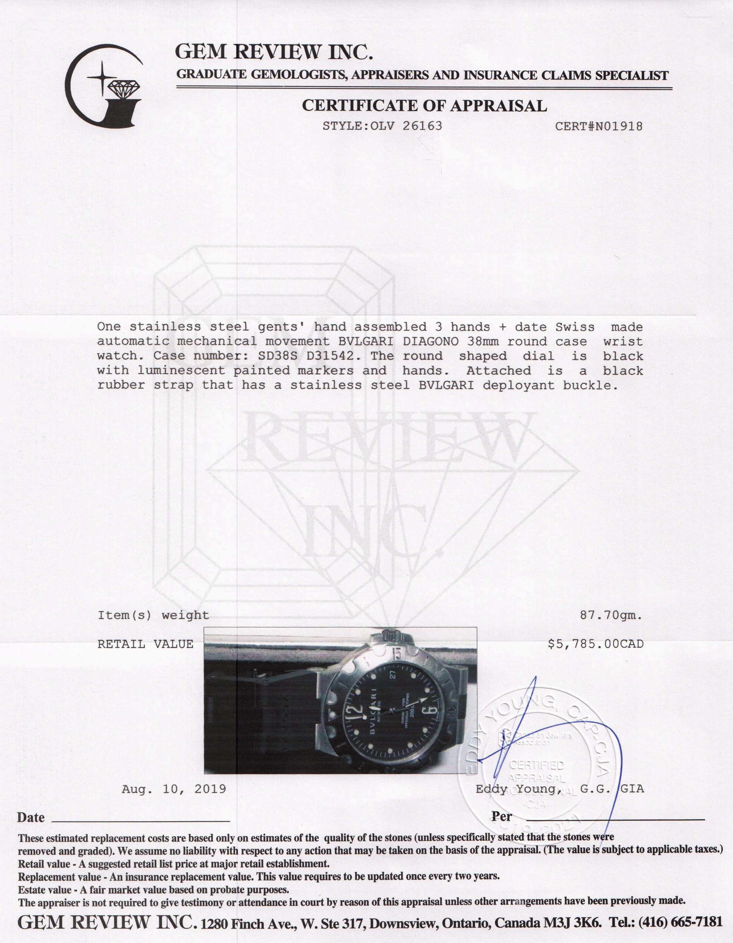 BVLGARI Diagono Professional Scuba Watch