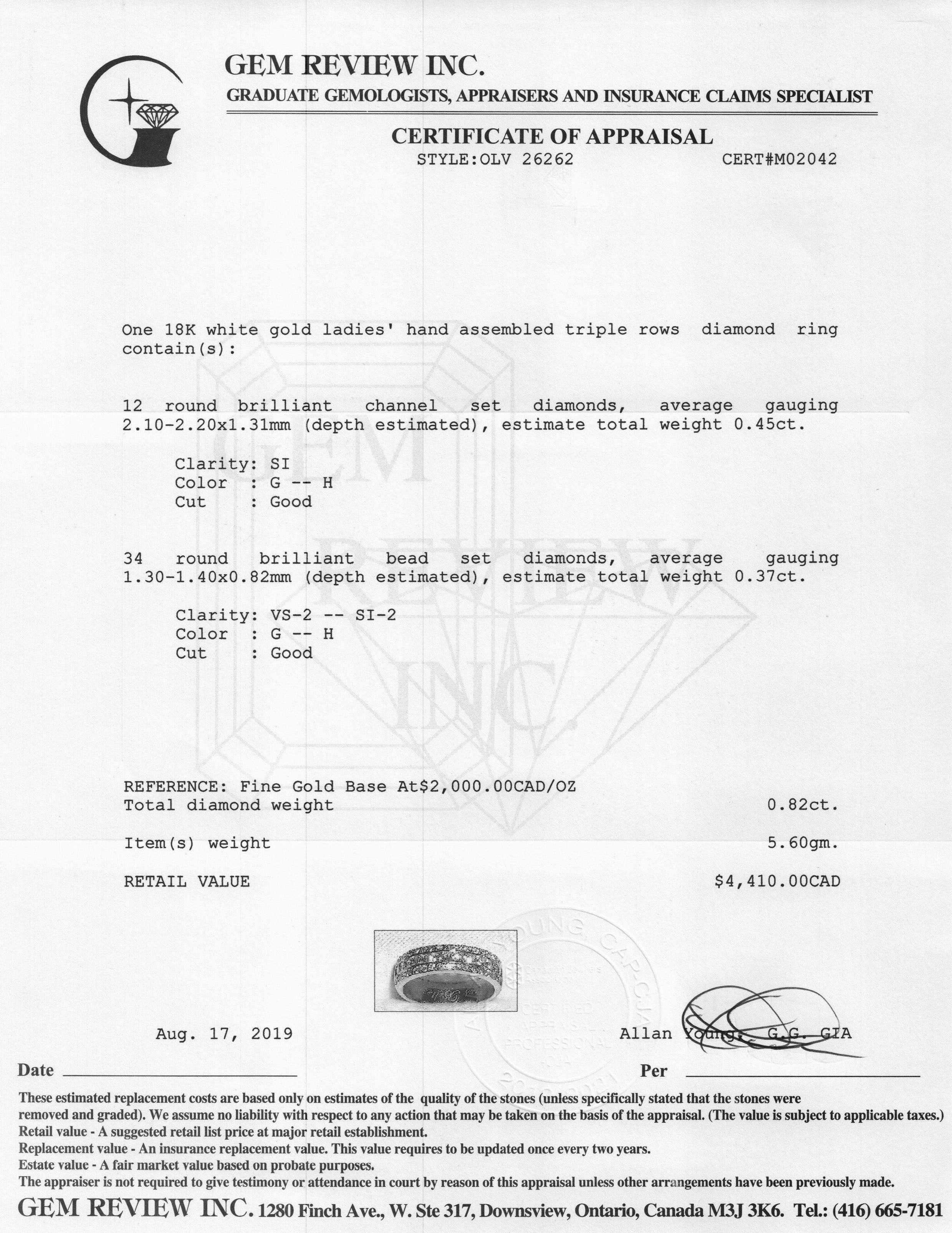 Three-Row Diamond Band Ring