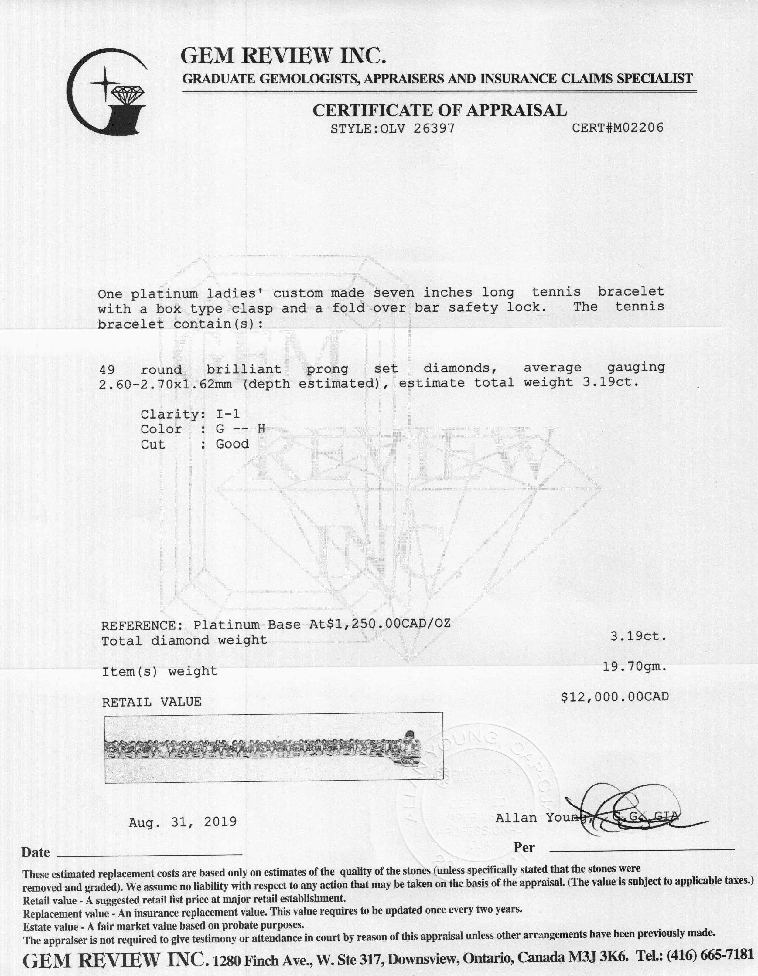 Platinum Diamond Tennis Bracelet