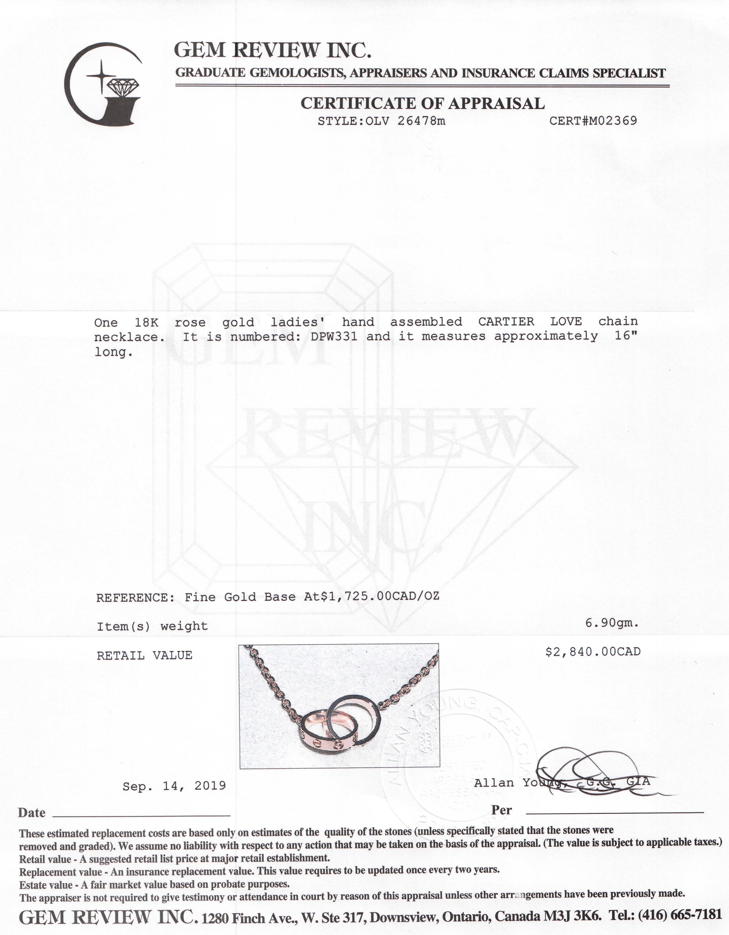 Cartier Love Necklace