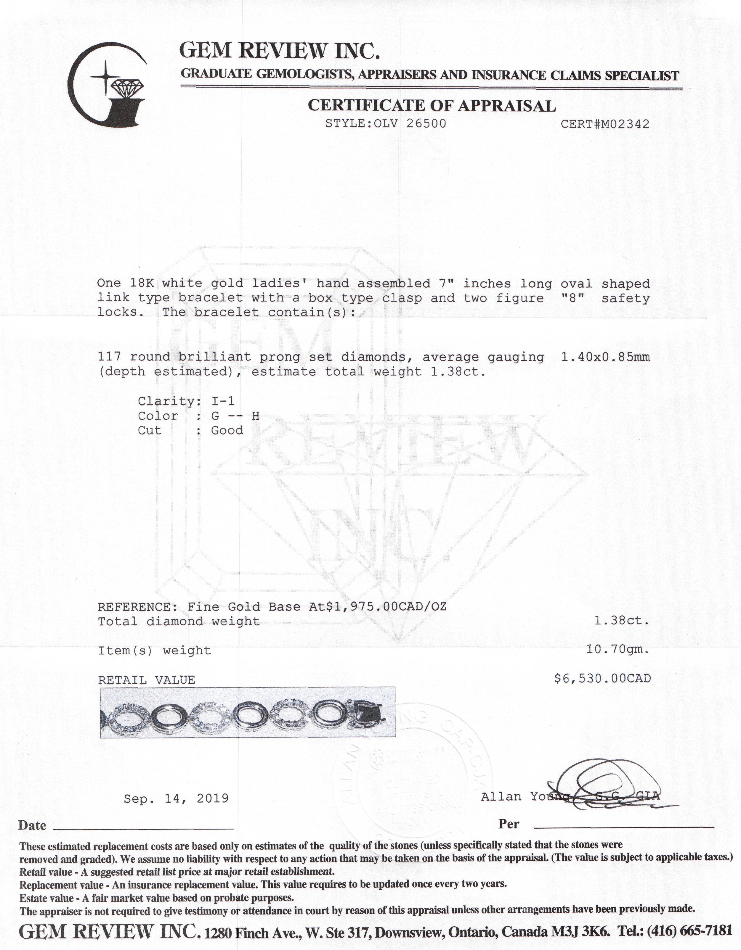 Diamond Oval Link Bracelet