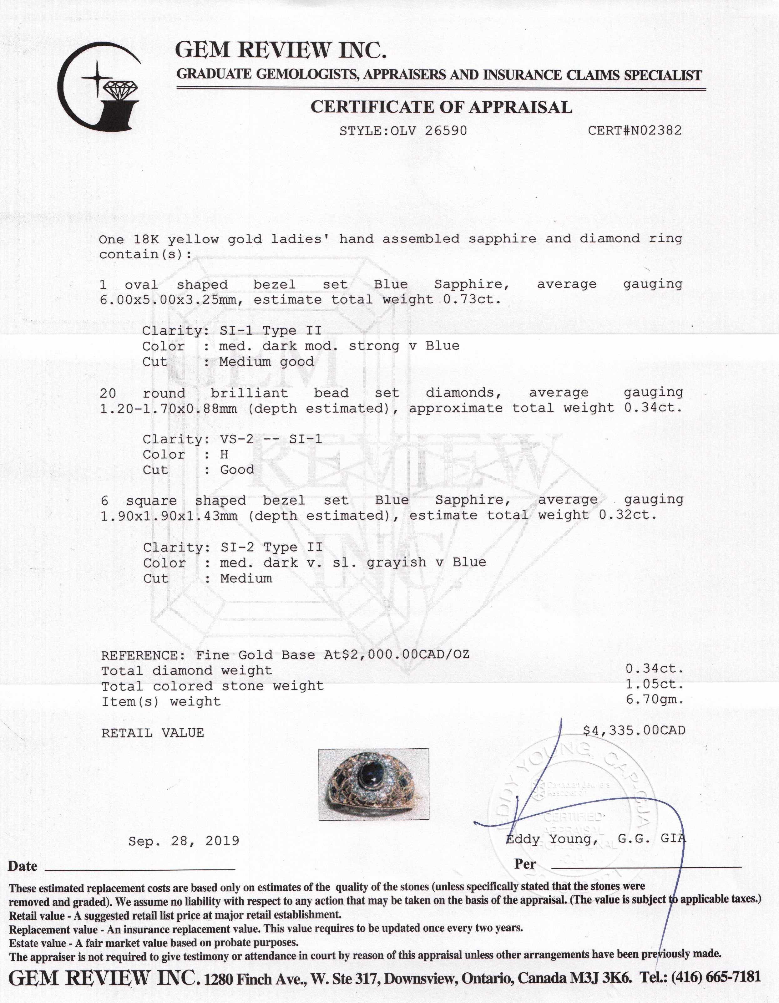 Blue Sapphire & Diamond Cocktail Ring