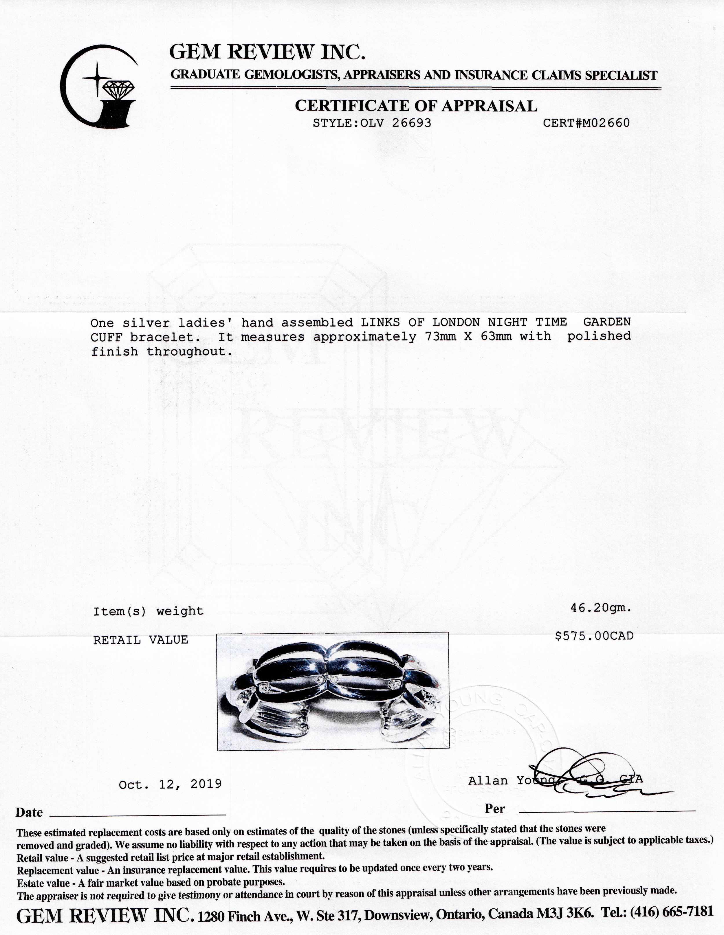 Links of London Night Time Garden Cuff Bracelet