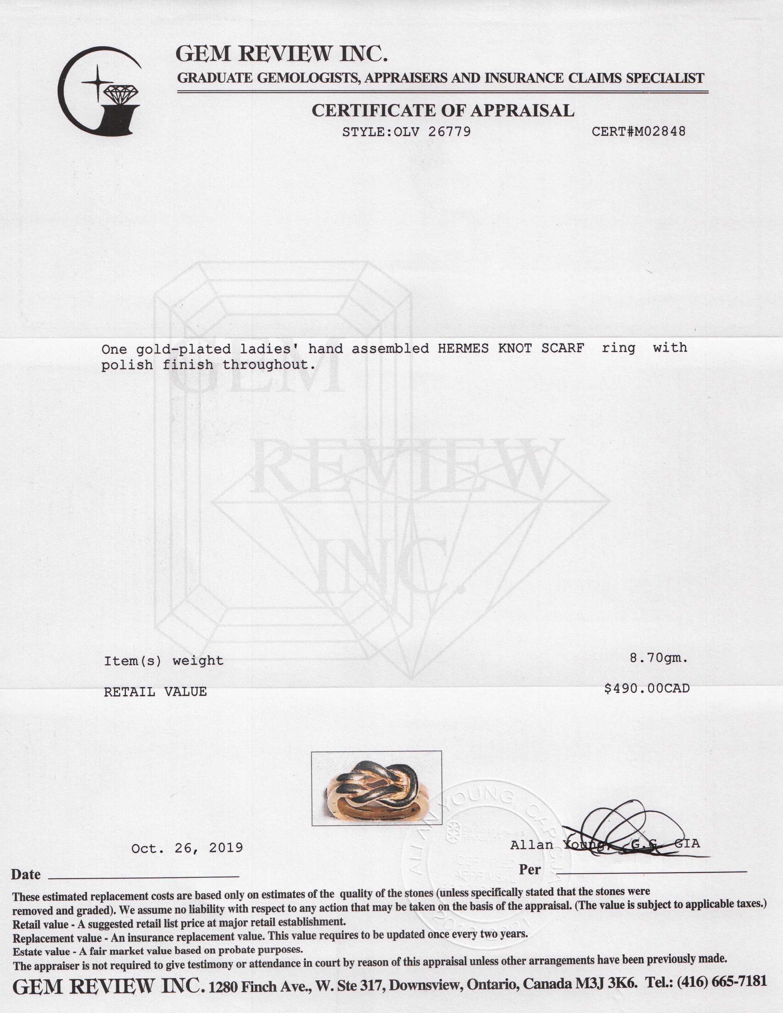 Hermes Knot Scarf Ring