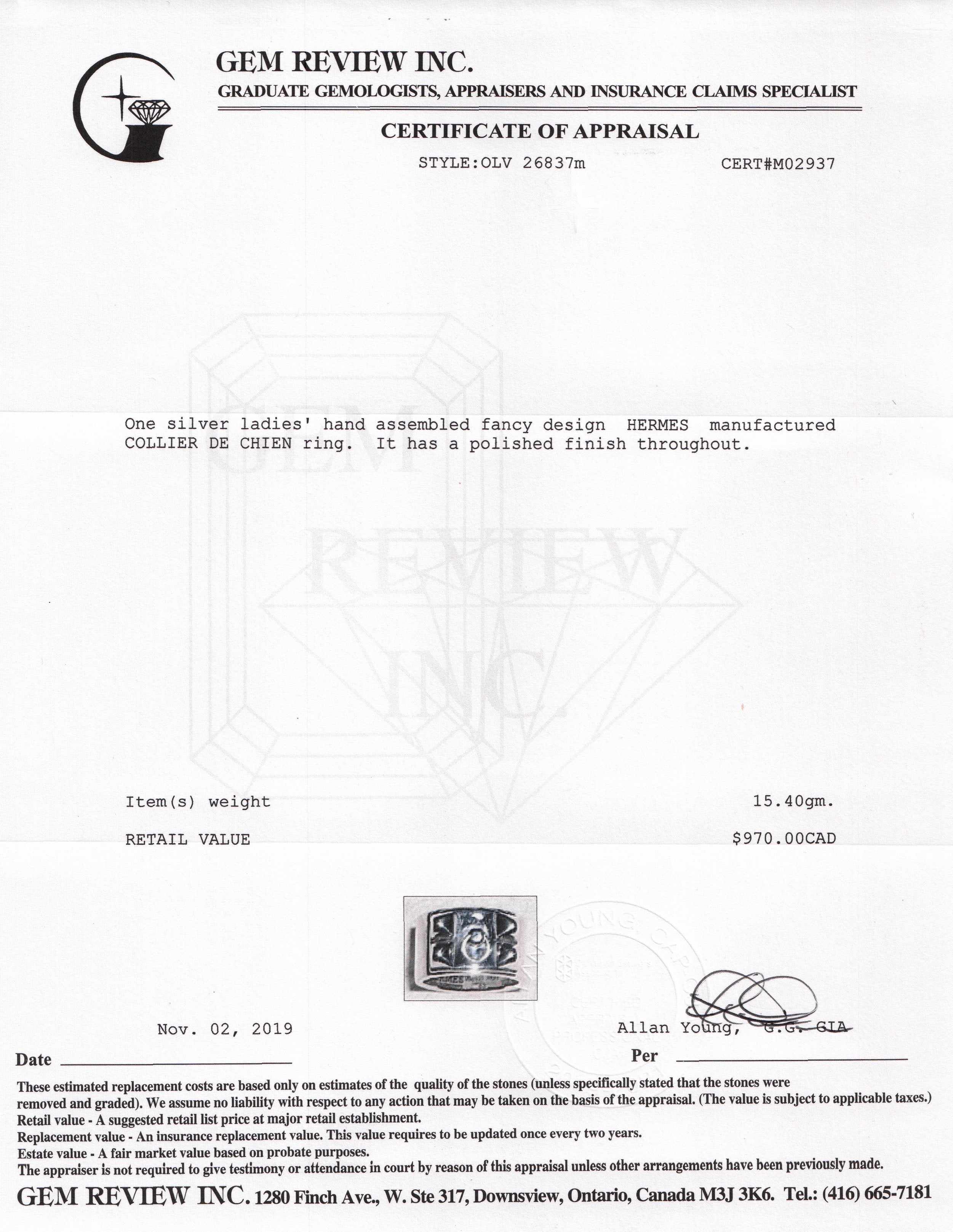 Hermes Collier de Chien Ring