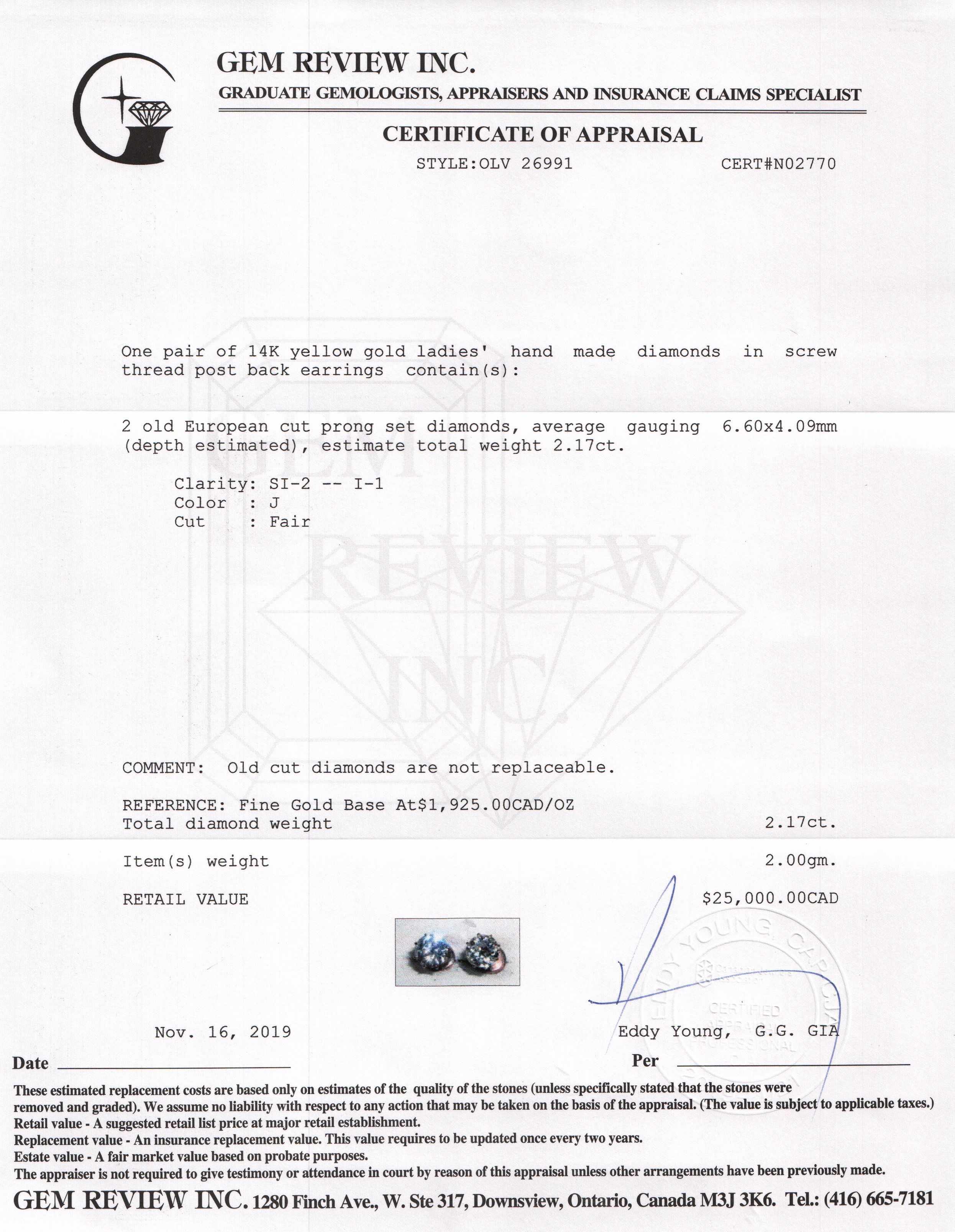 Antique Diamond Stud Earrings