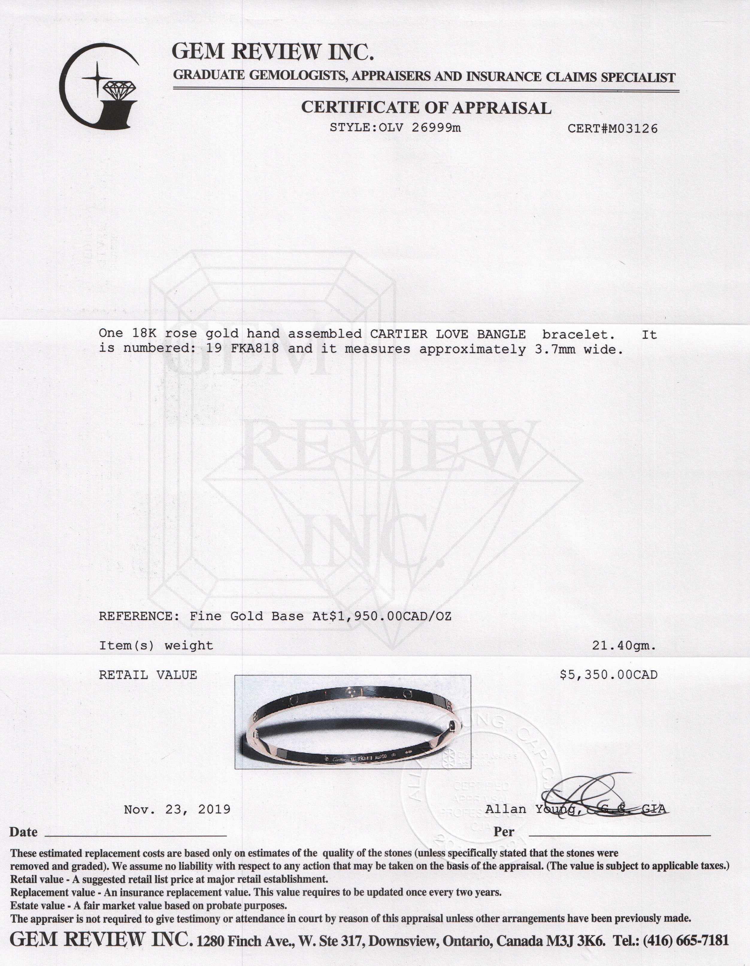 Cartier Love Bracelet, SM Model