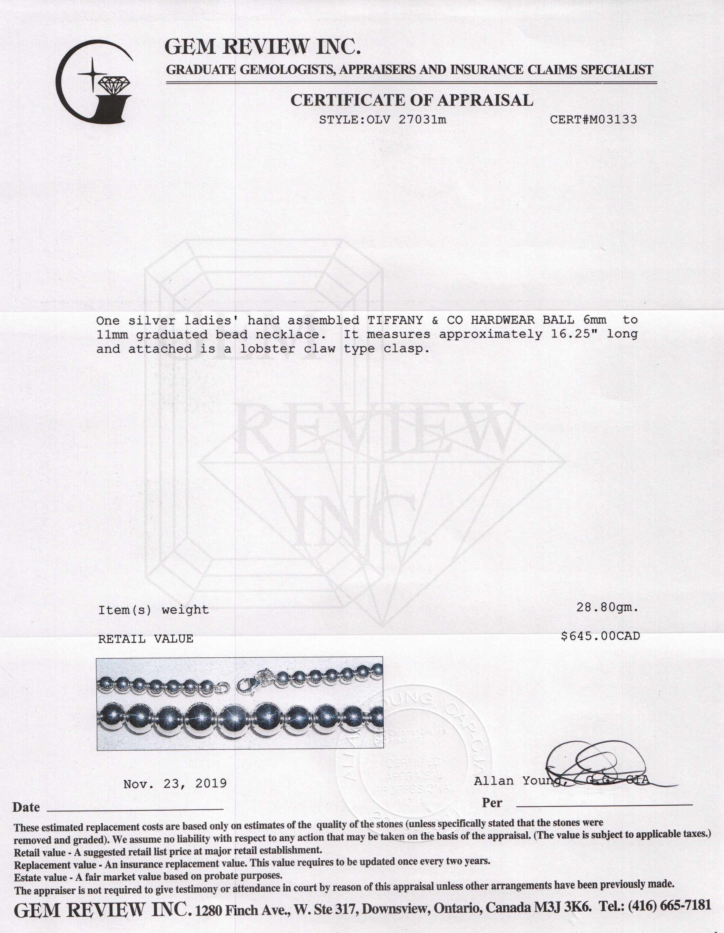 Tiffany & Co. HardWear Graduated Ball Necklace