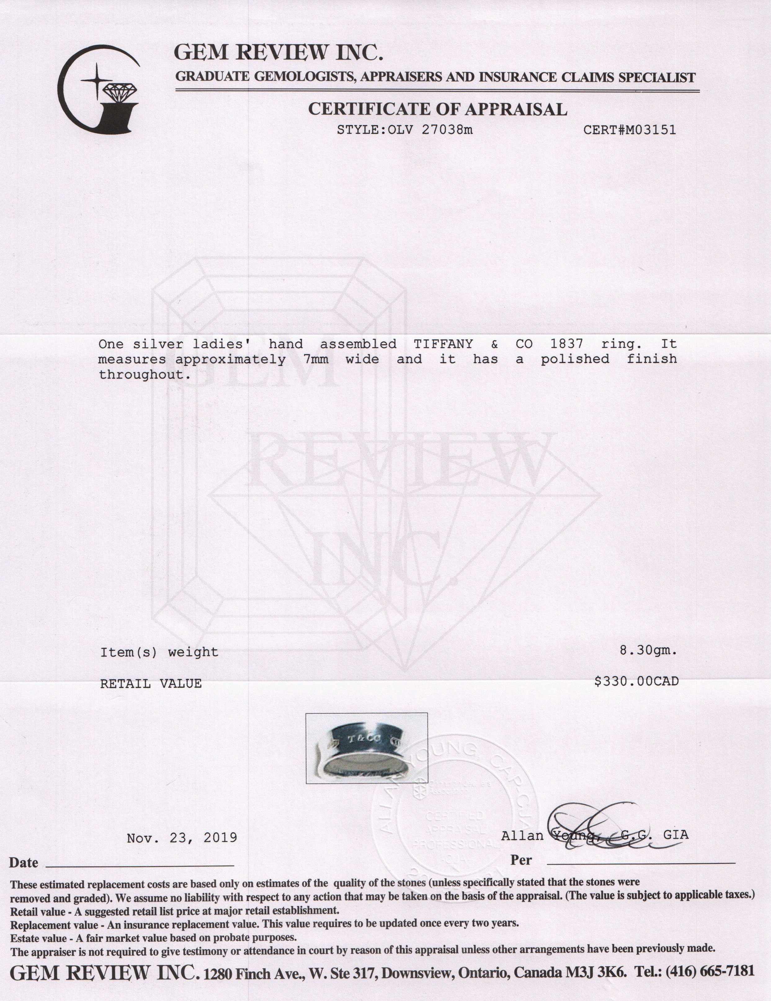 Tiffany & Co. 1837 Ring