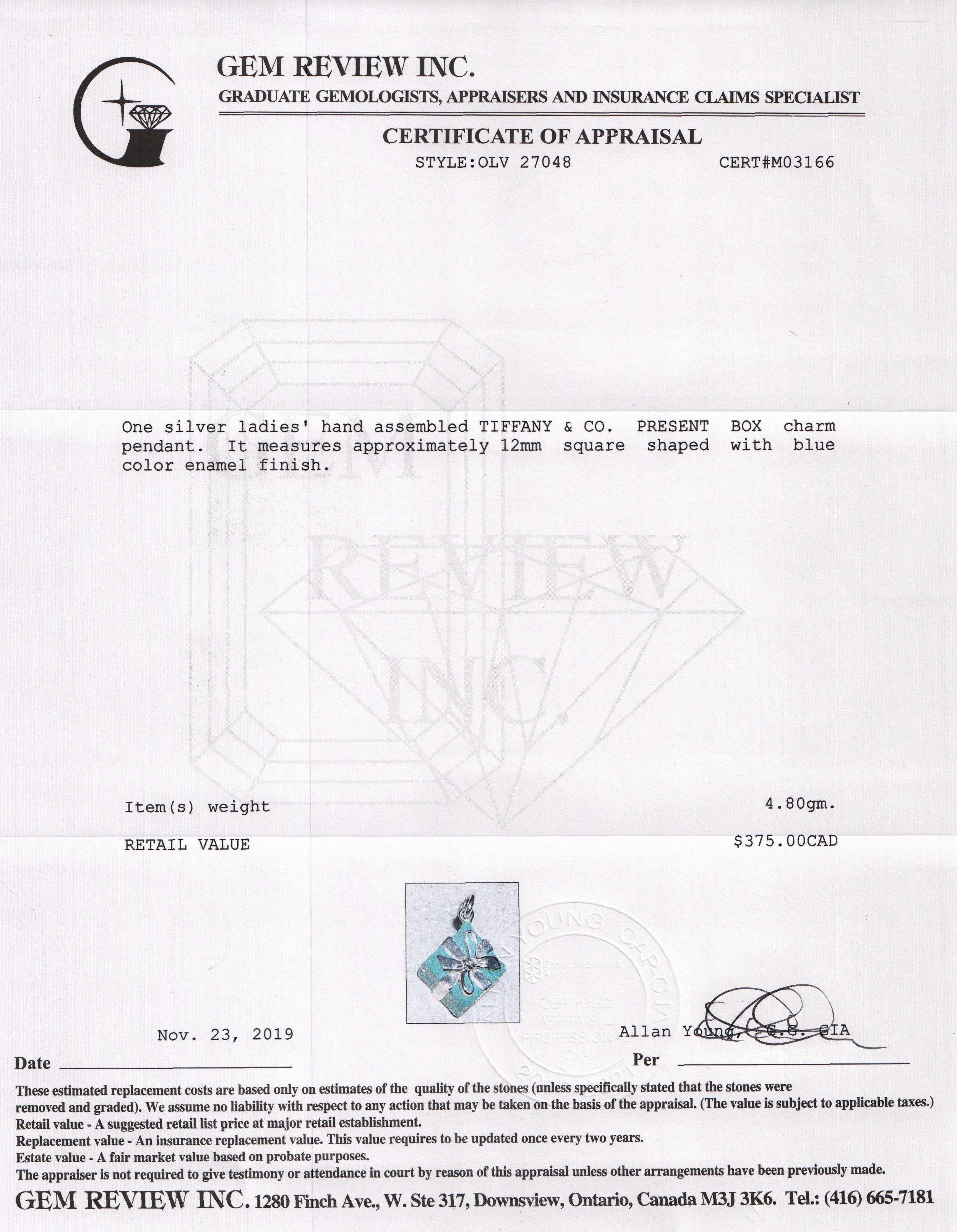 Tiffany & Co. Blue Present Box Charm
