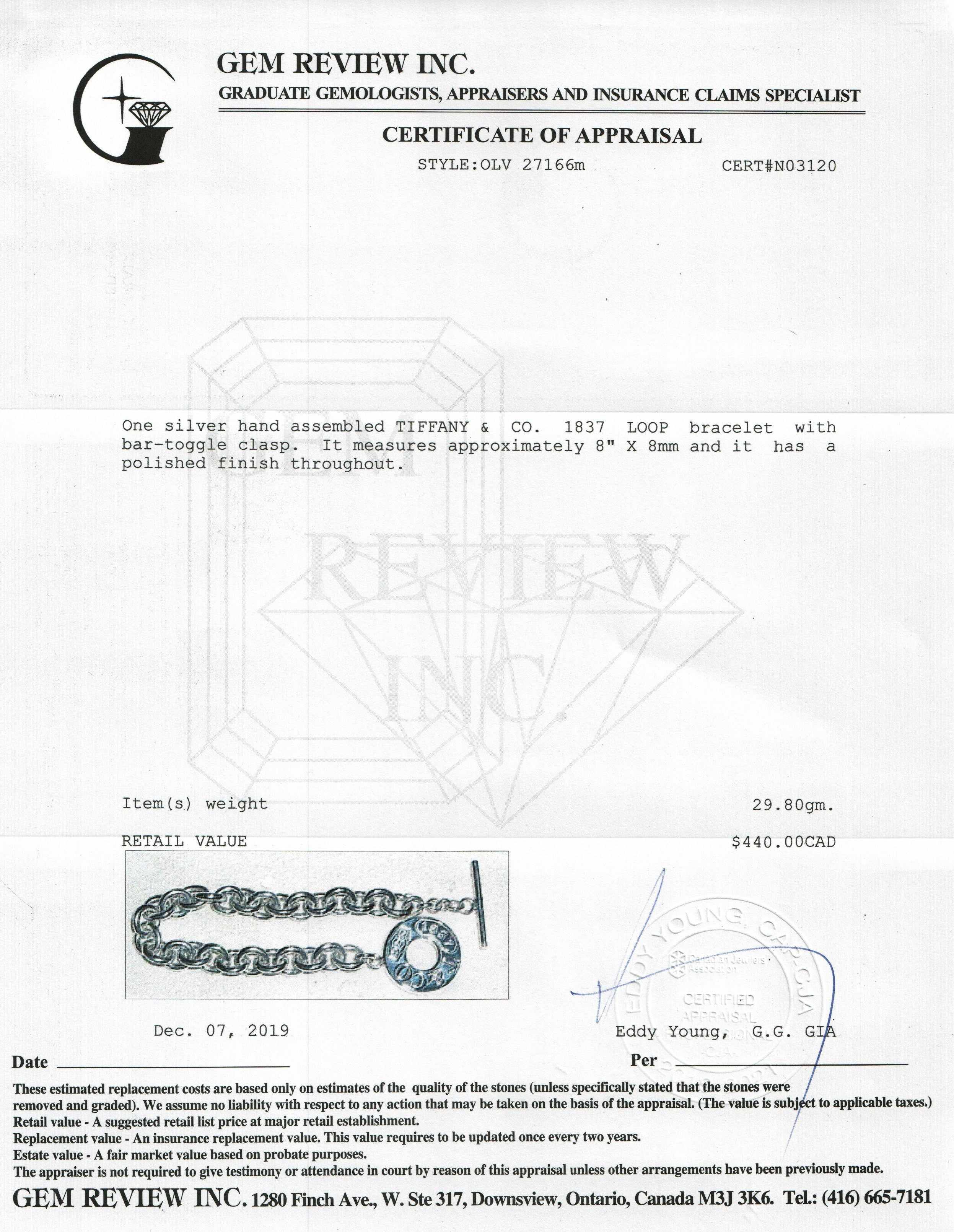 Tiffany & Co. 1837 Toggle Bracelet