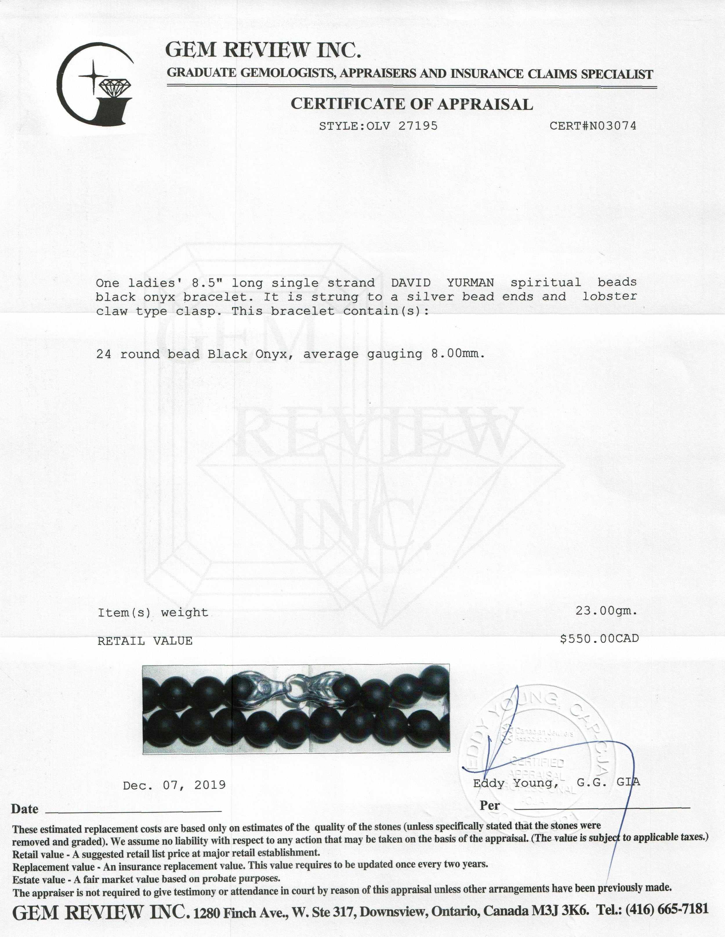 David Yurman Spiritual Beads Bracelet with Black Onyx