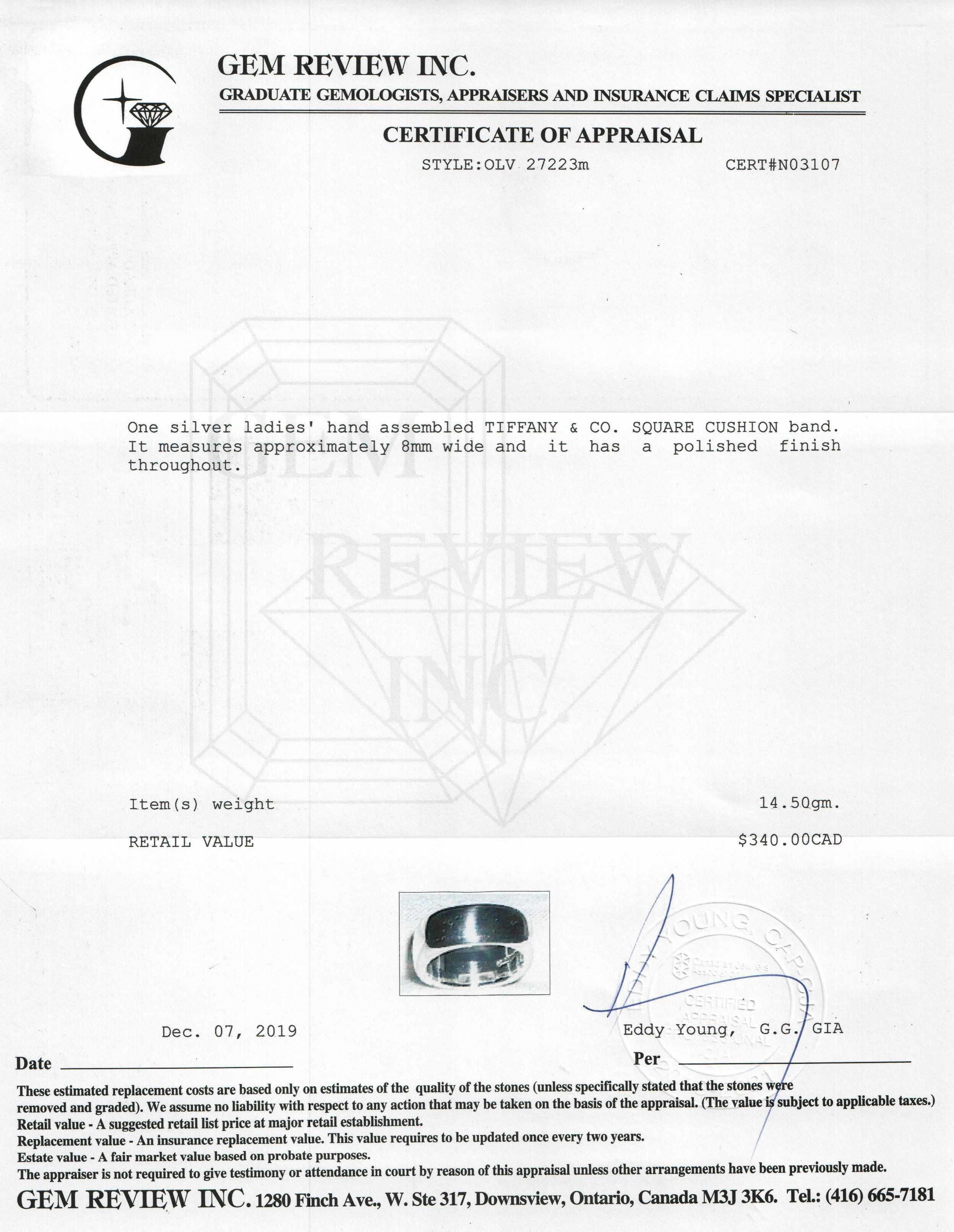 Tiffany & Co. Square Cushion Band Ring