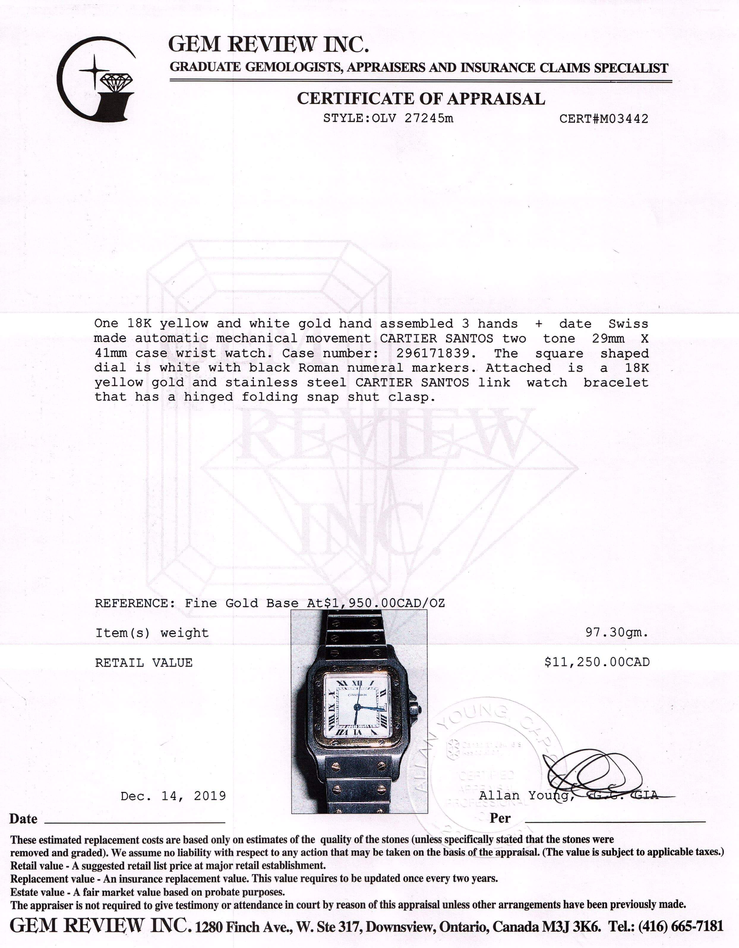 Cartier Two-Tone Santos Galbee Automatic Watch