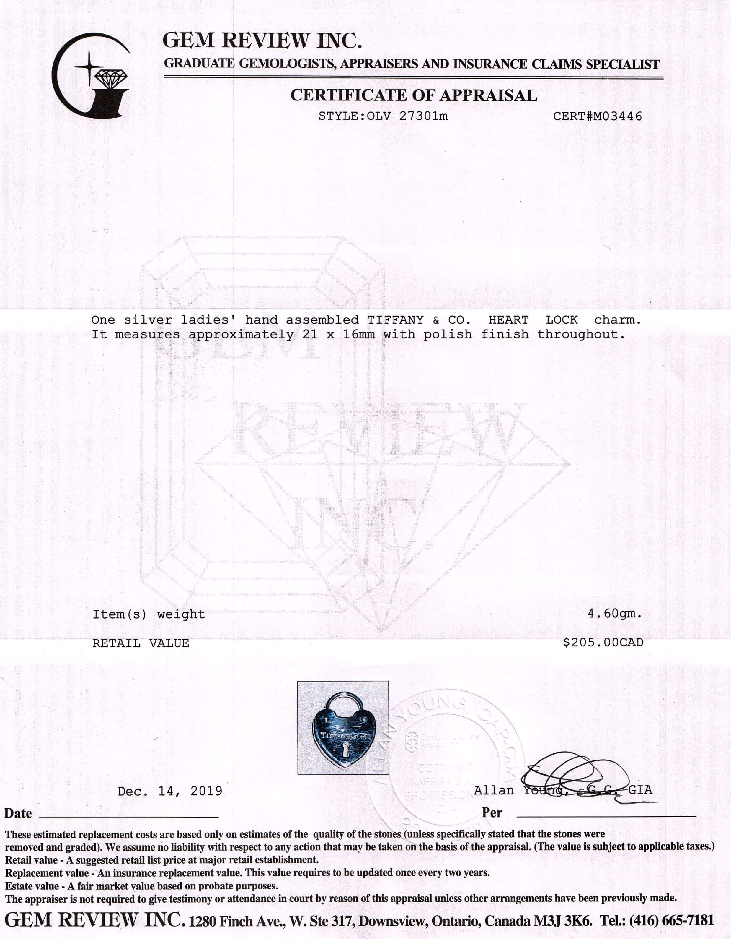 Tiffany & Co. Heart Lock Charm