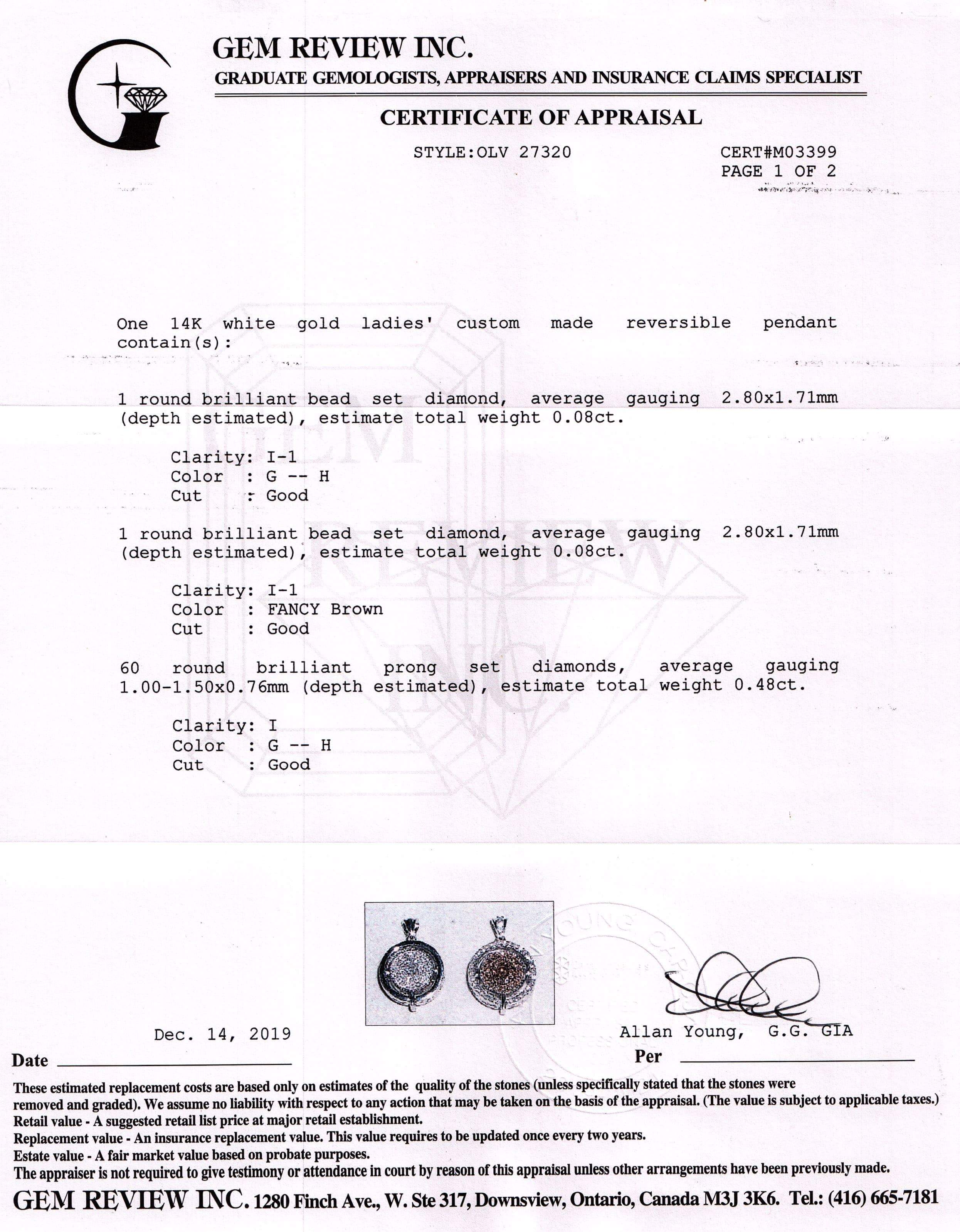 Reversible Diamond Pendant Necklace